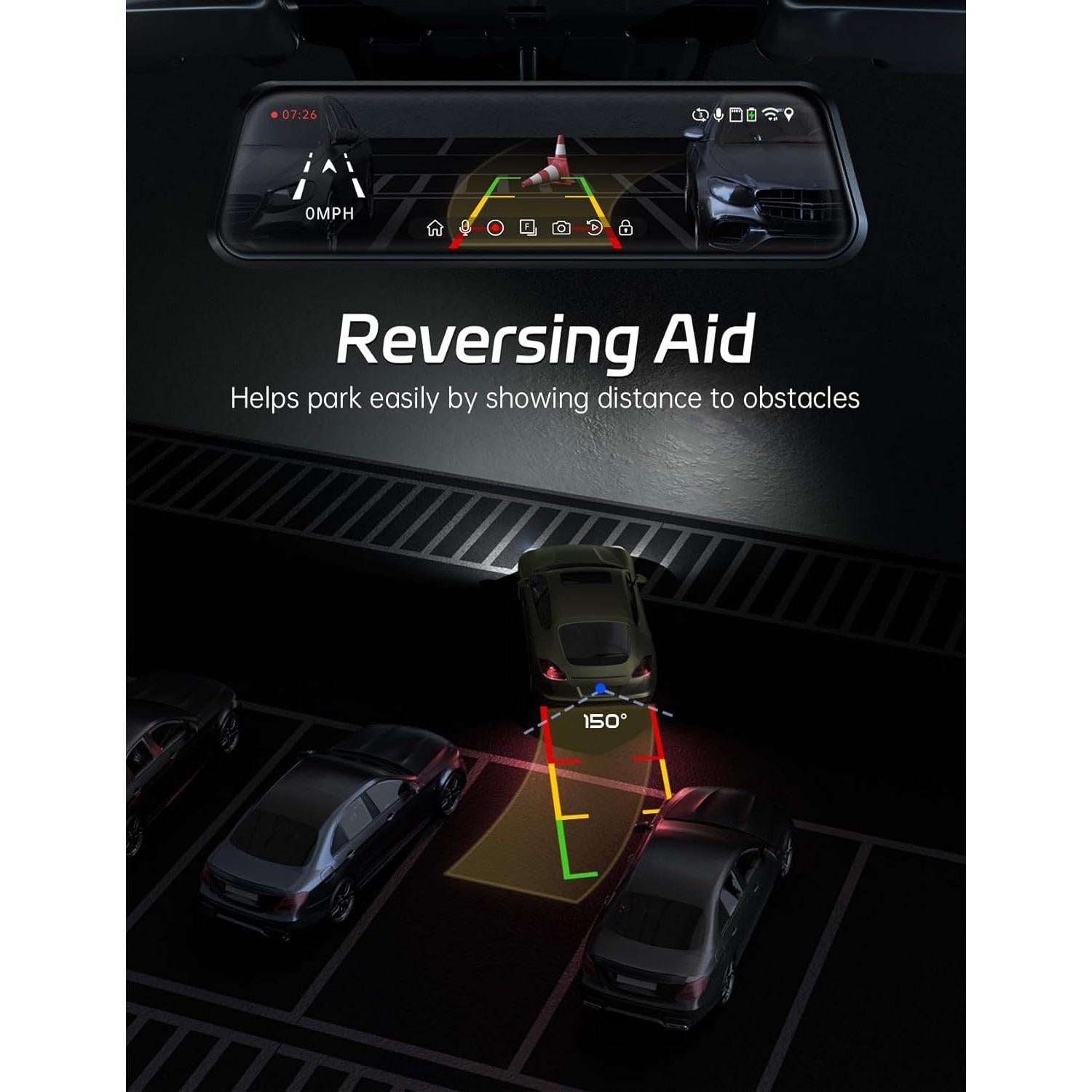 Cámara de Espejo Pelsee P10 Plus 4K WiFi con GPS y 64GB