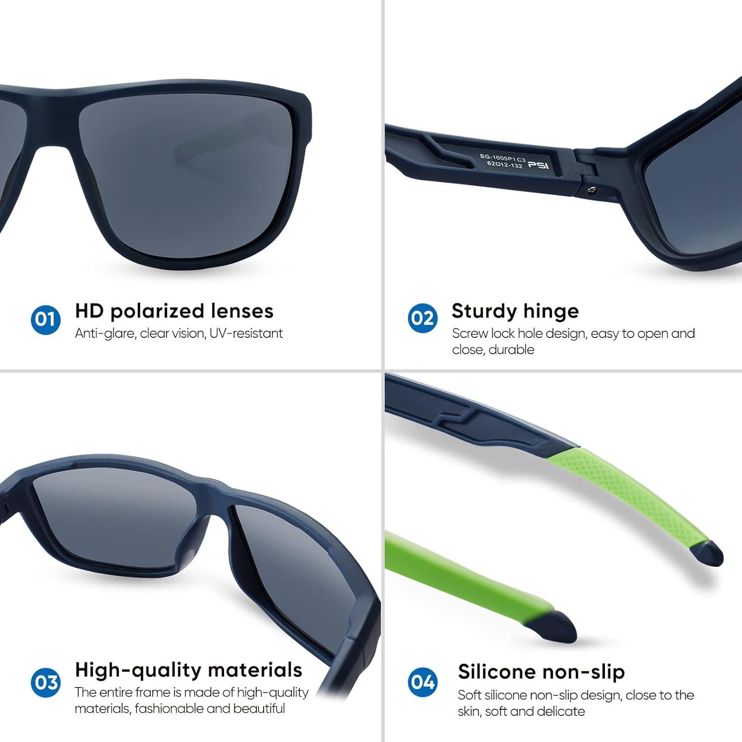 Gafas de sol PSI polarizadas unisex con protección UV