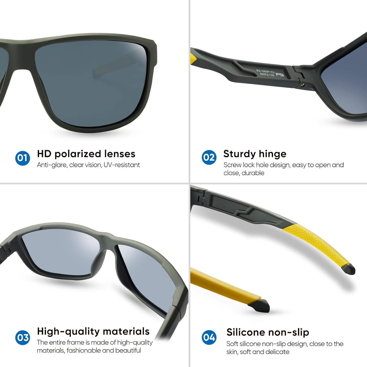 Gafas de sol PSI polarizadas unisex con protección UV