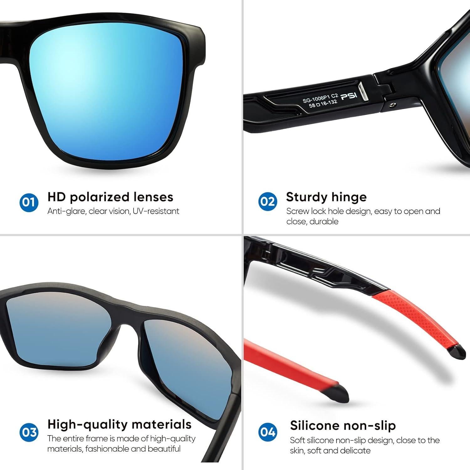 Gafas de sol PSI polarizadas unisex con protección UV