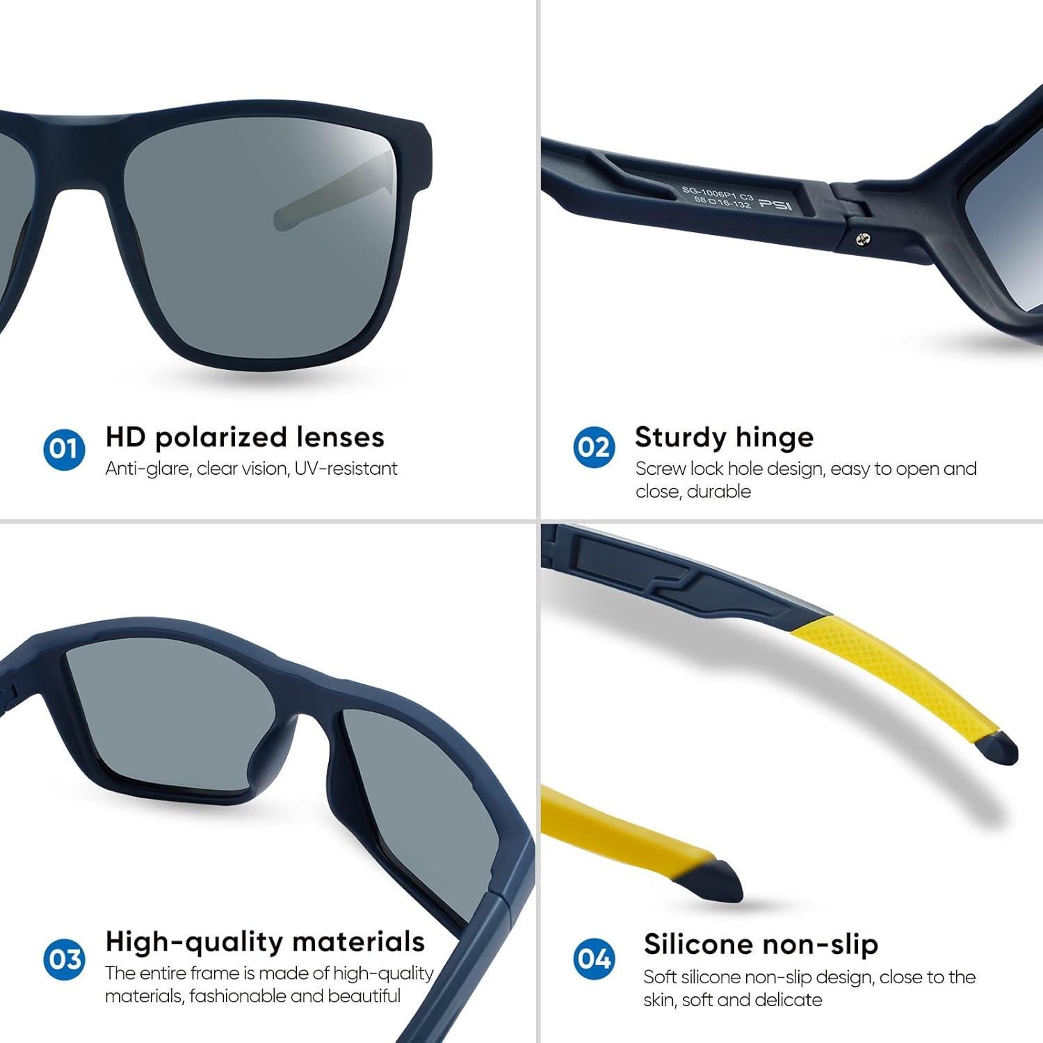 Gafas de sol PSI polarizadas unisex con protección UV