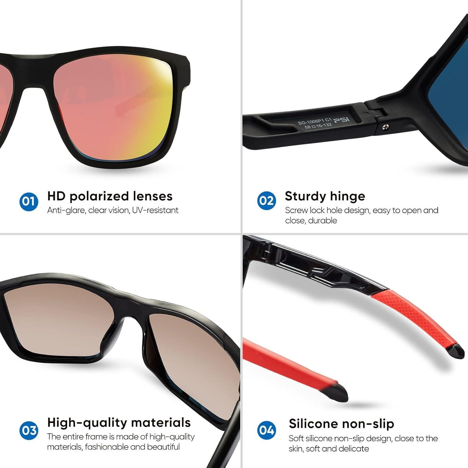 Gafas de sol PSI polarizadas unisex con protección UV