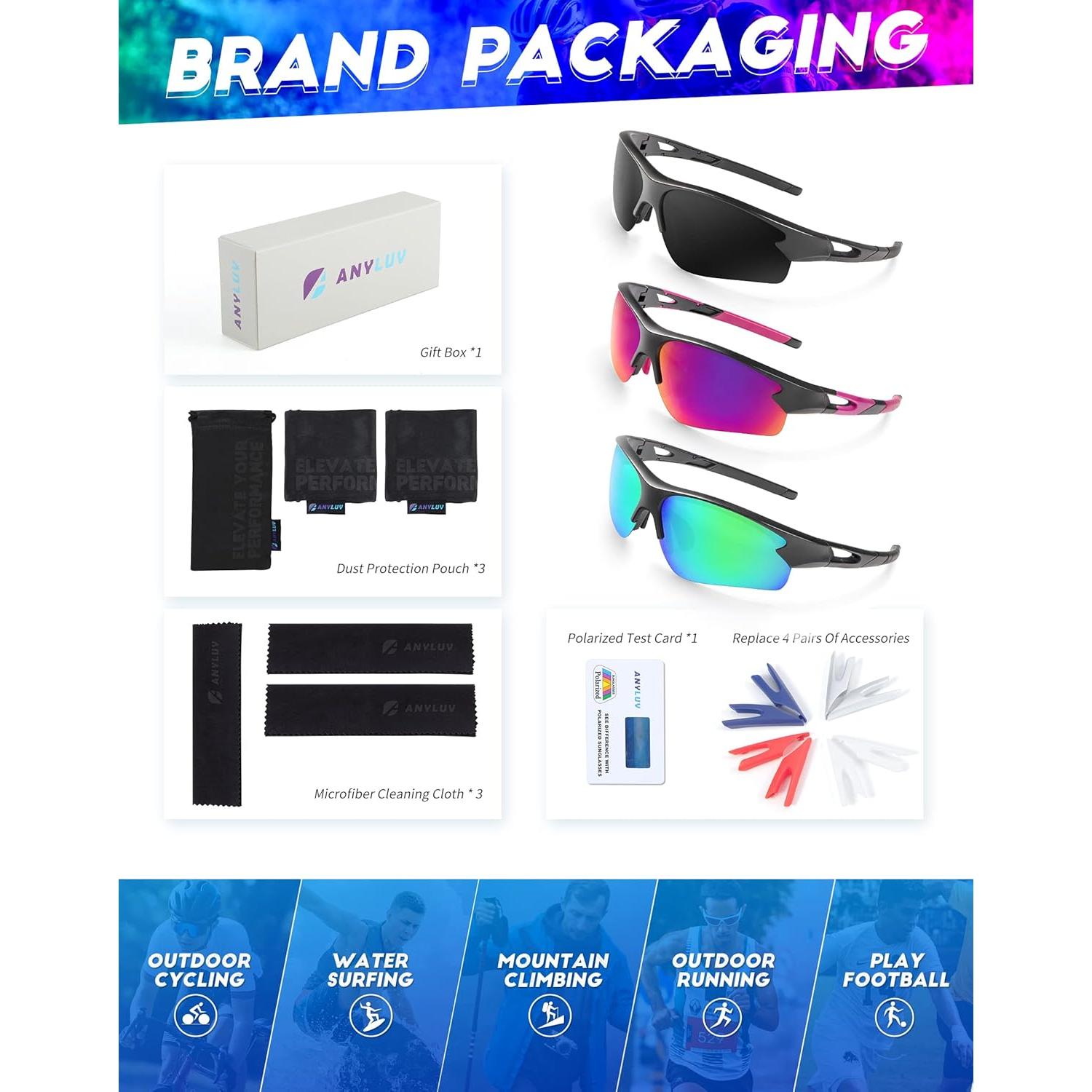 Gafas de sol deportivas ANYLUV A61-1-3-5 polarizadas UV