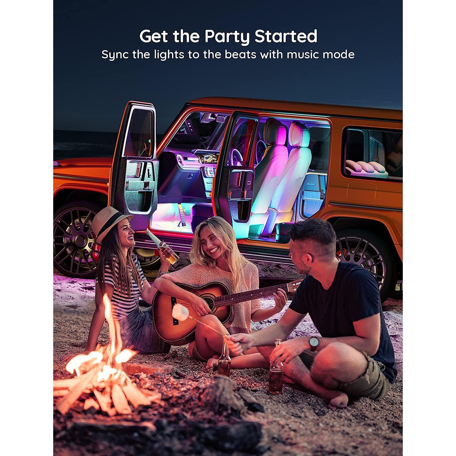 Luces LED Govee H7090 para Auto, RGBIC, Control APP, 30 Modos
