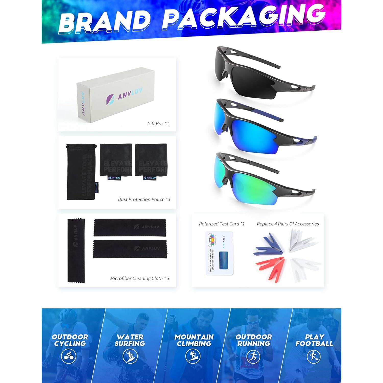 Gafas de sol deportivas ANYLUV A61-1-4-5 polarizadas UV