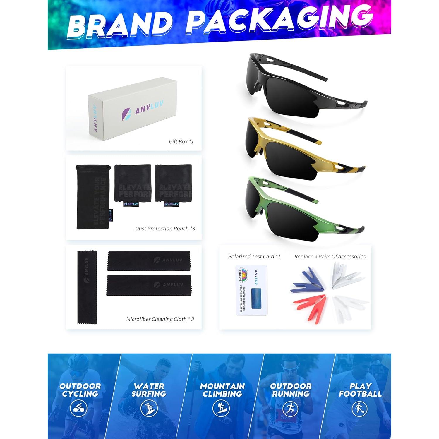 Gafas de sol deportivas ANYLUV A61-2-14-15 polarizadas UV