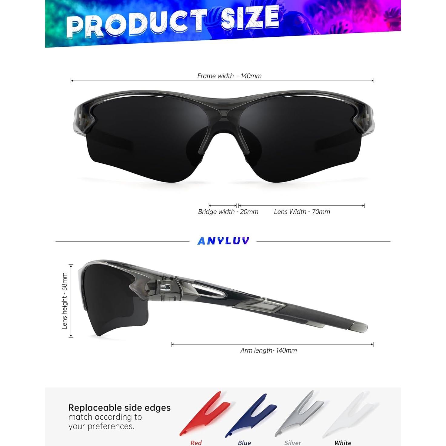 Gafas de sol deportivas ANYLUV A61-2-10-12 polarizadas UV