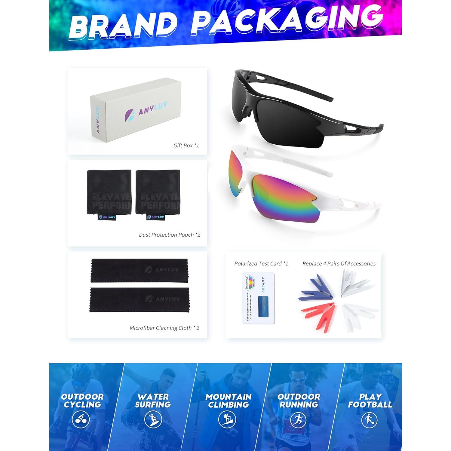 Gafas de sol deportivas ANYLUV A61-2-9 polarizadas UV