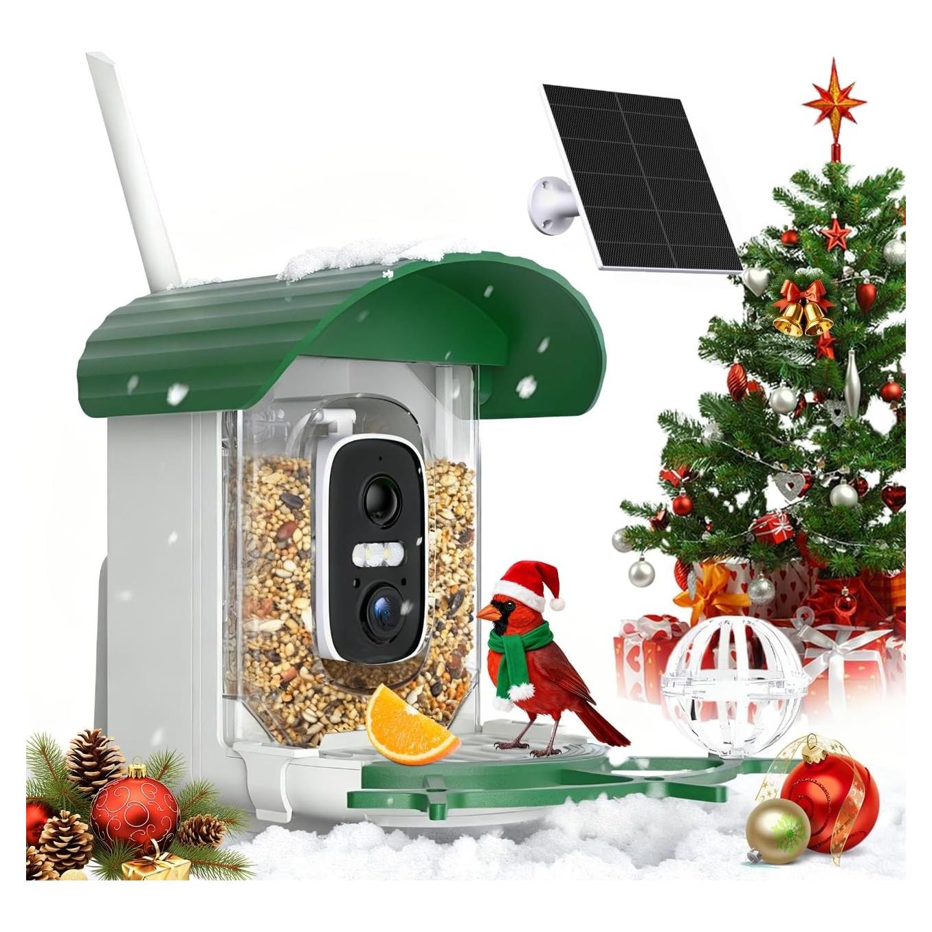 Comedero Solar Inteligente para Aves Voxblend 1.5L Verde