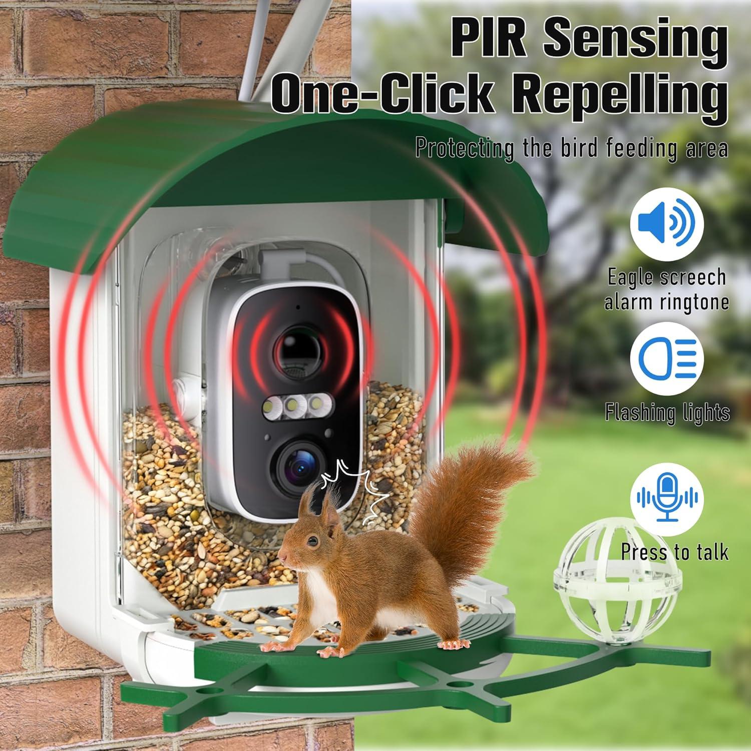 Comedero Solar Inteligente para Aves Voxblend 1.5L Verde