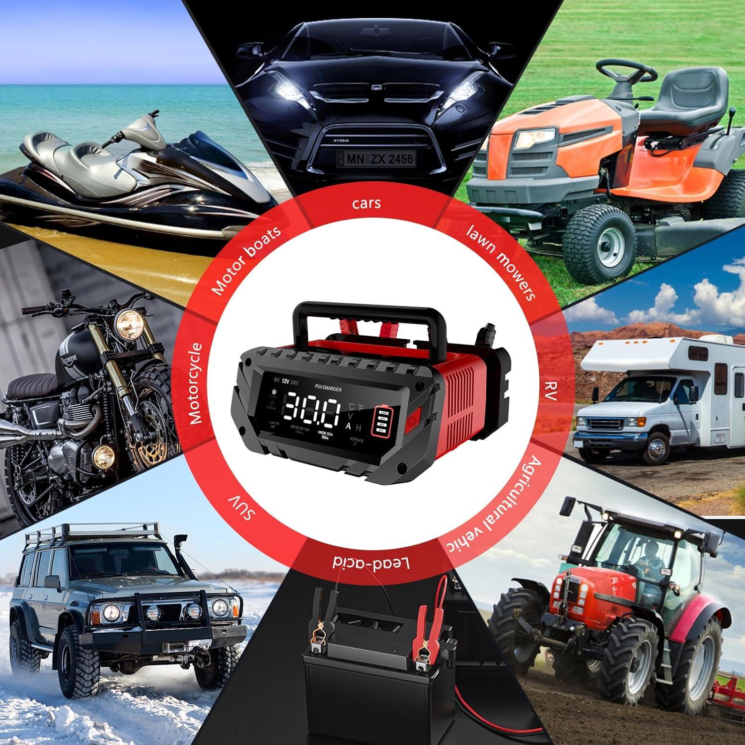 Cargador Inteligente de Batería 6V/12V/24V YHCHKJ 30A