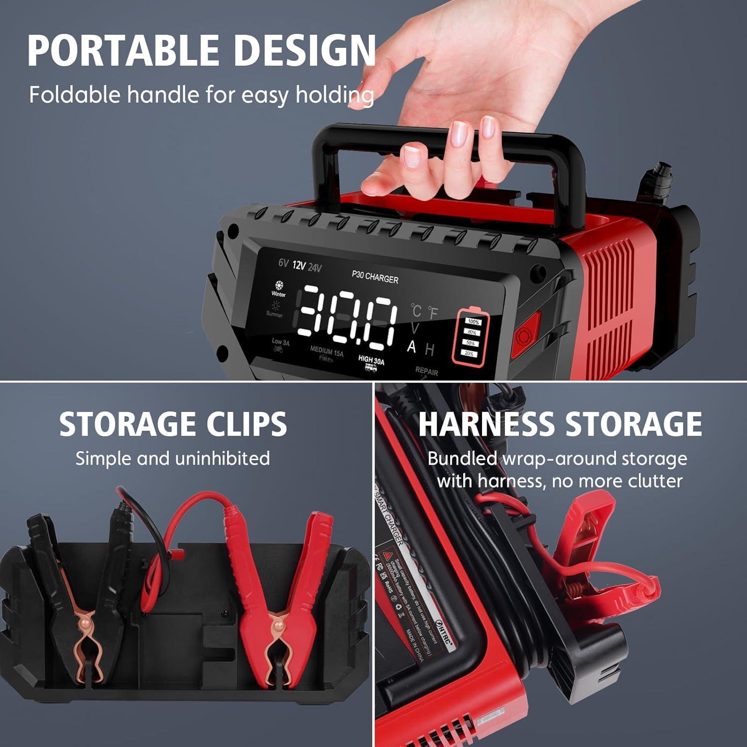 Cargador Inteligente de Batería 6V/12V/24V YHCHKJ 30A