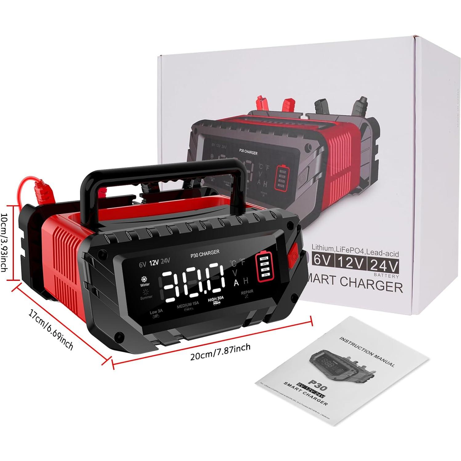 Cargador Inteligente de Batería 6V/12V/24V YHCHKJ 30A