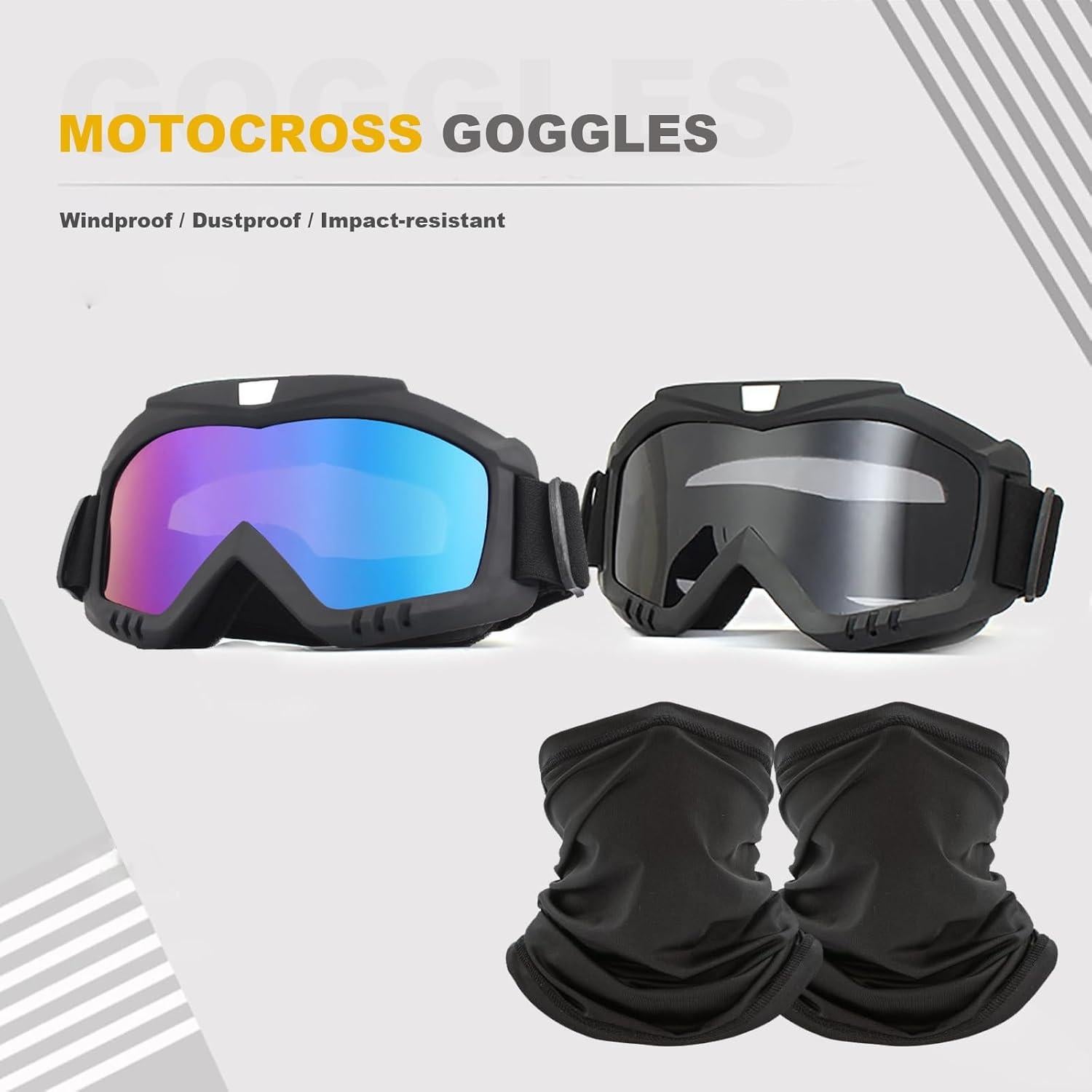 Gafas de Motocross Immoono con Bufanda para el Cuello