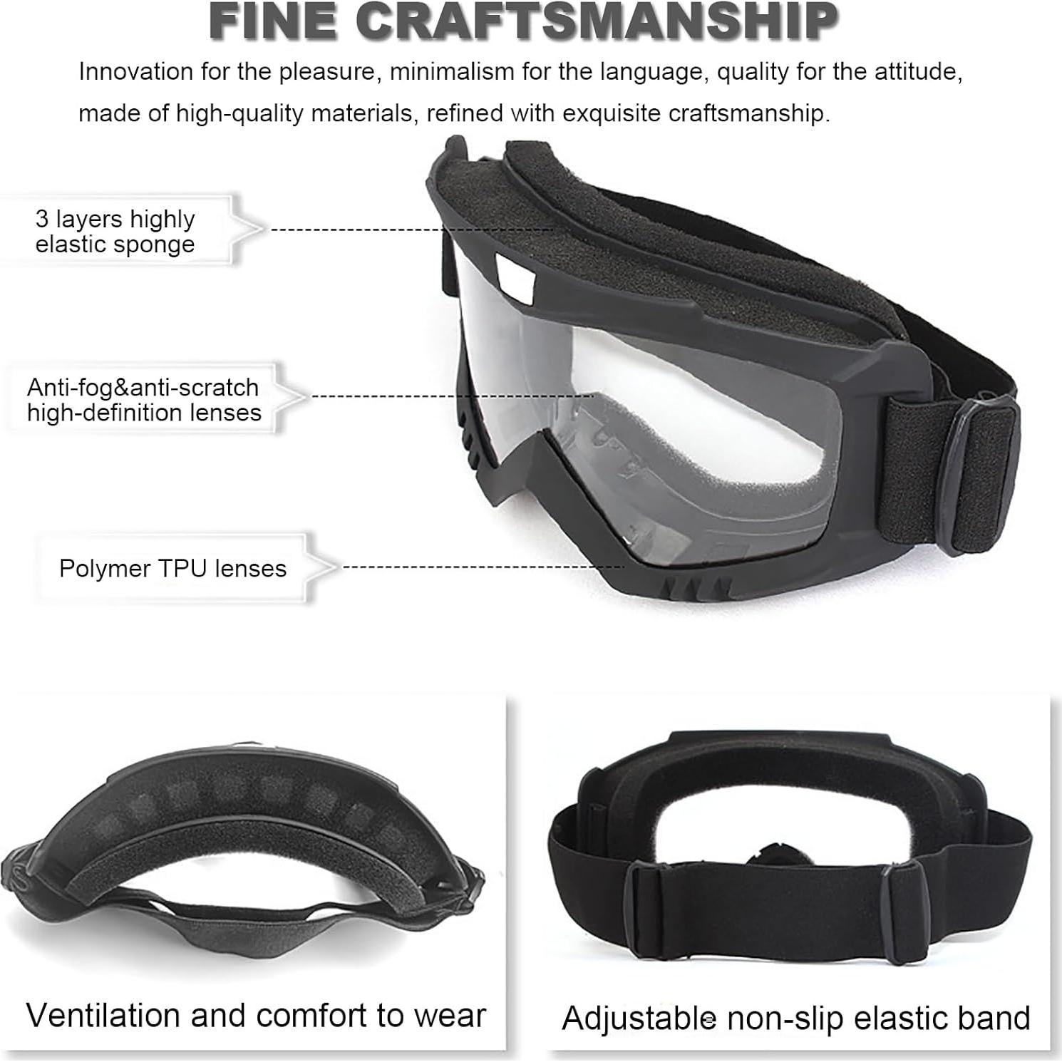 Gafas de Motocross Immoono con Bufanda y Lentes Coloridos