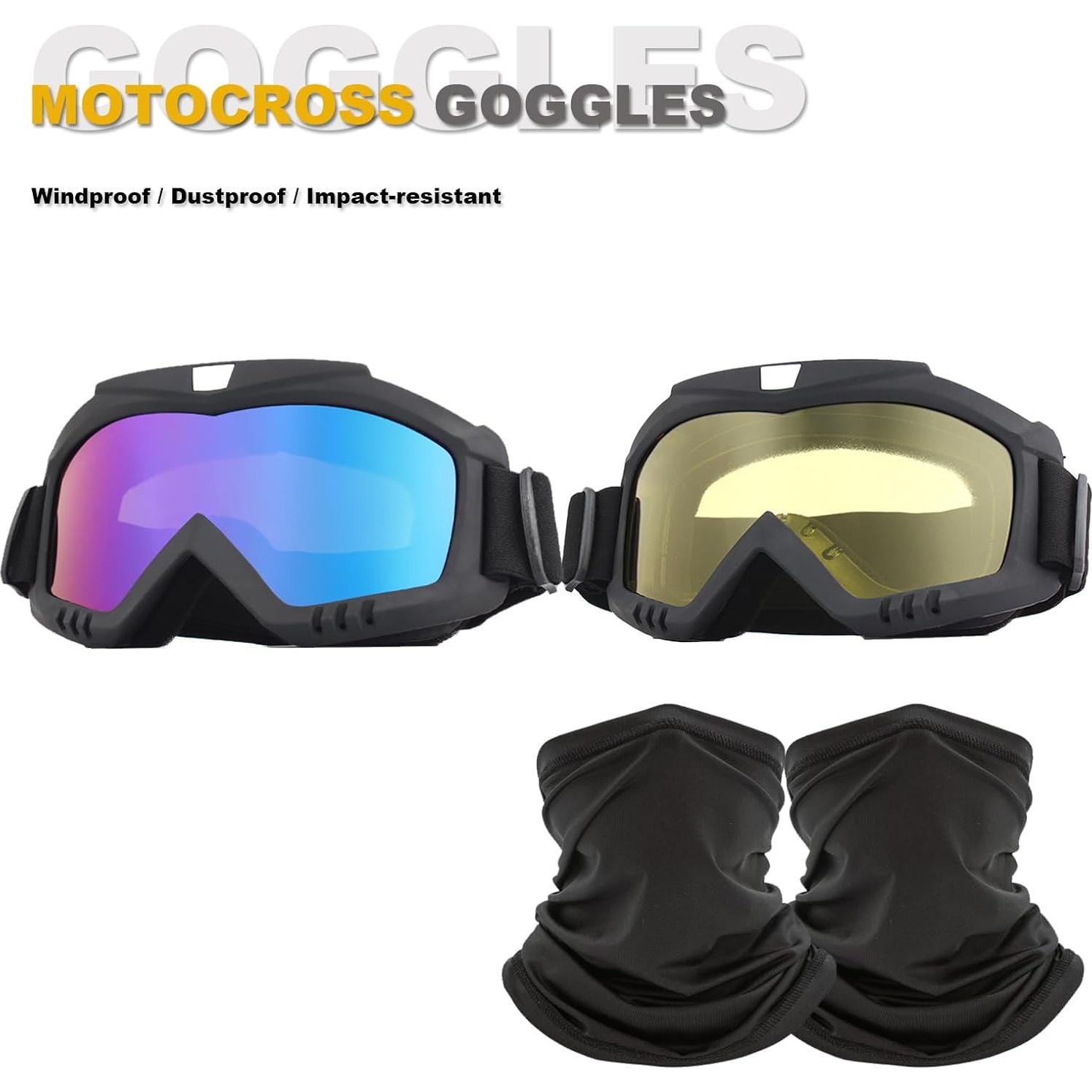 Gafas de motocross Immoono con bufanda y lentes intercambiables
