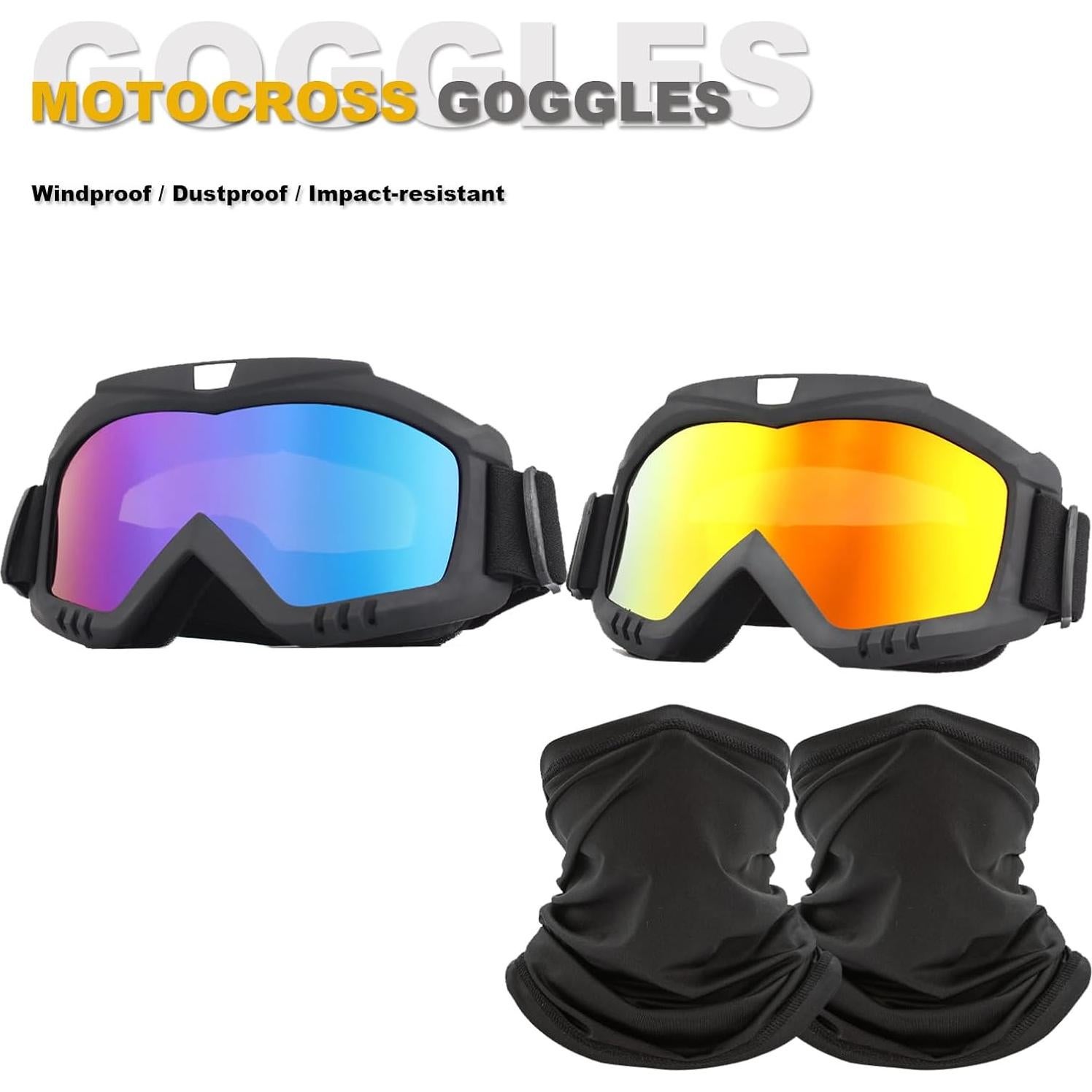Gafas de Motocross Immoono con Bufanda - A prueba de Viento