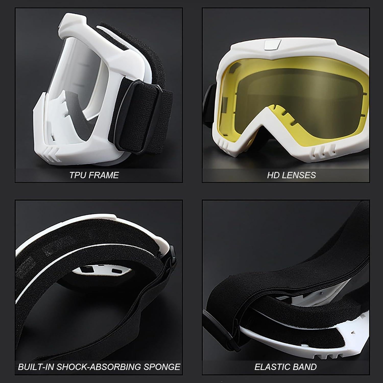 Gafas de Motocross Immoono con Bufanda y Lentes Intercambiables