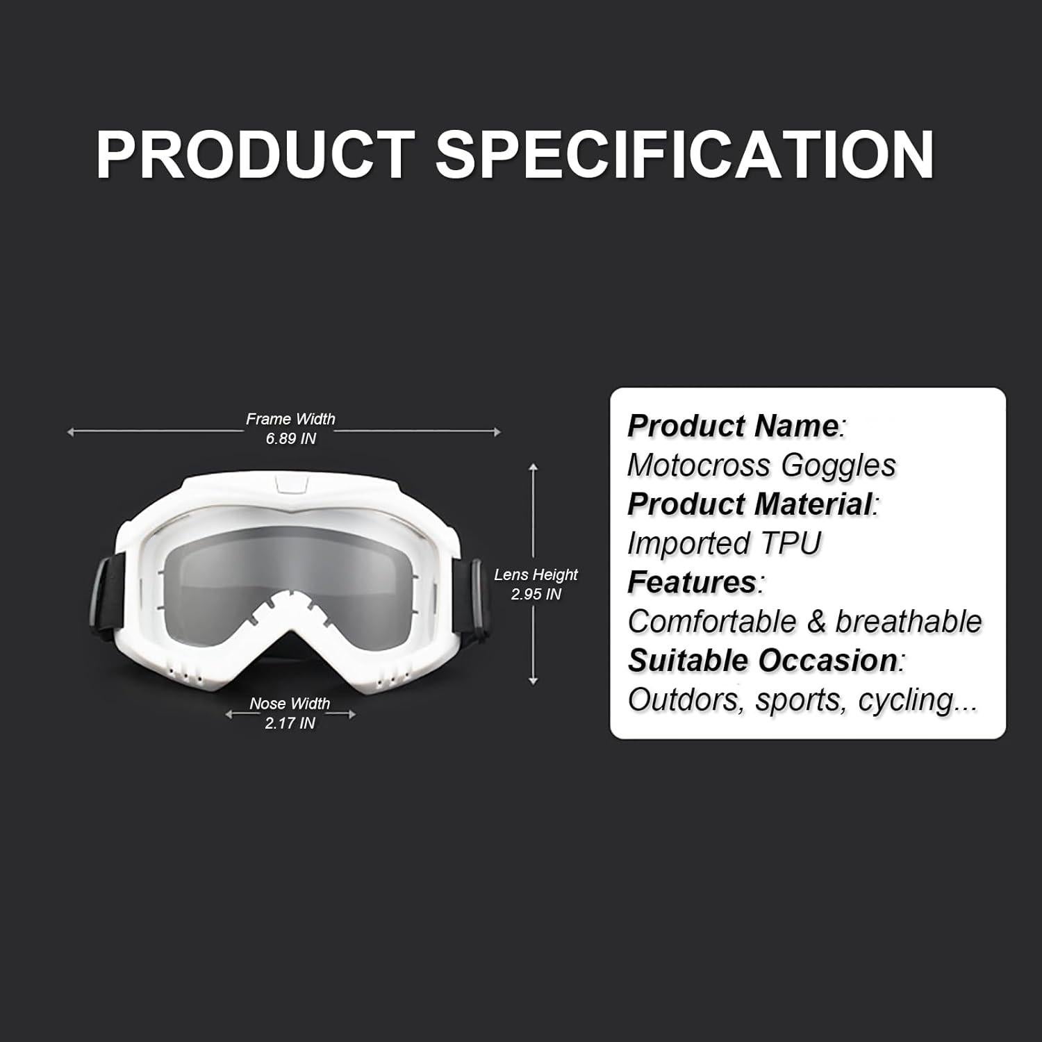 Gafas de Motocross Immoono con Bufanda y Lentes Intercambiables