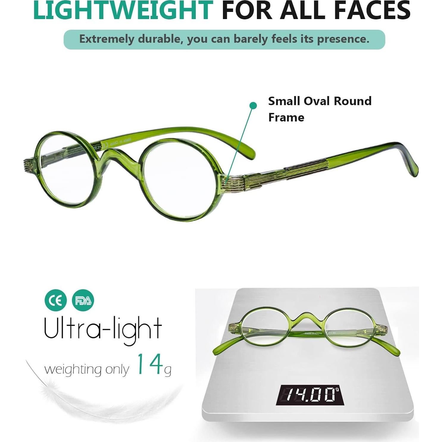Gafas de lectura Eyekepper para mujeres y hombres, 0.0x, verde