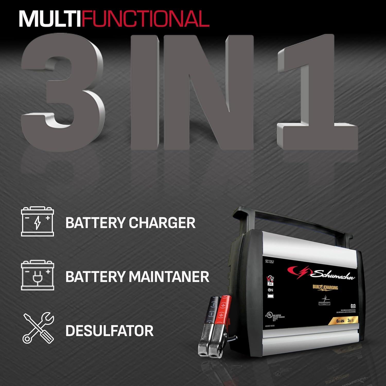 Cargador Schumacher Electric SC1357 6A 6V/12V Automático