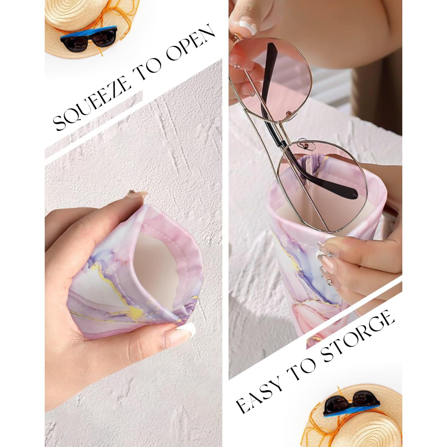 Estuche para Gafas 4 Pcs con Tapa Squeeze y Paño