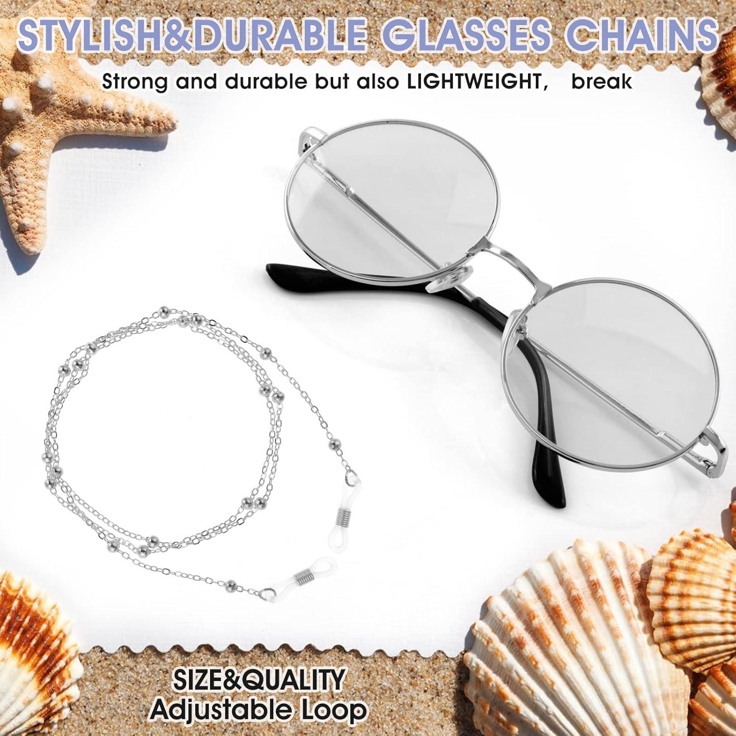 Cadena de Gafas WLLHYF para Mujeres 70 cm Plata