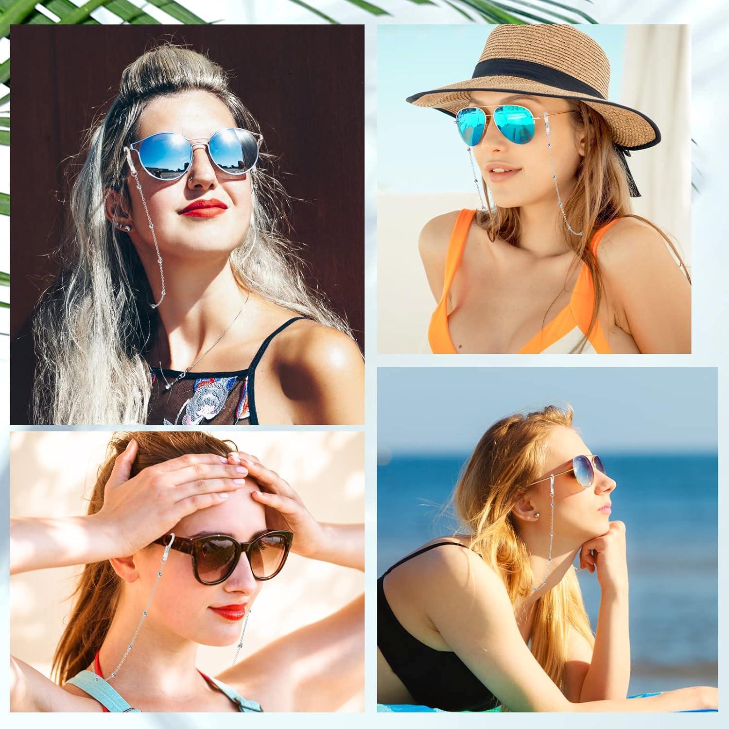 Cadena de Gafas WLLHYF para Mujeres 70 cm Plata