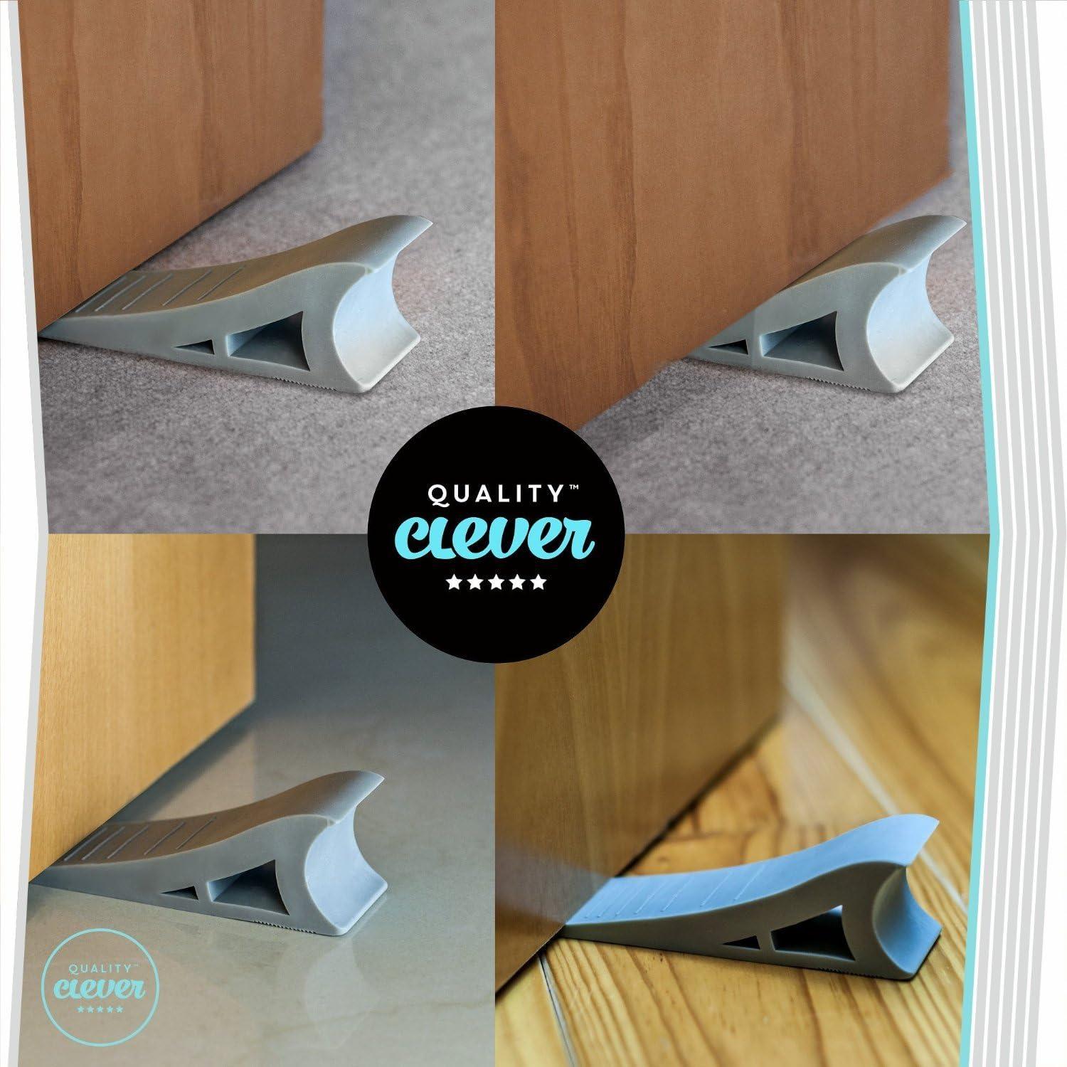 Tope de puerta de goma Quality Clever - 4 unidades gris