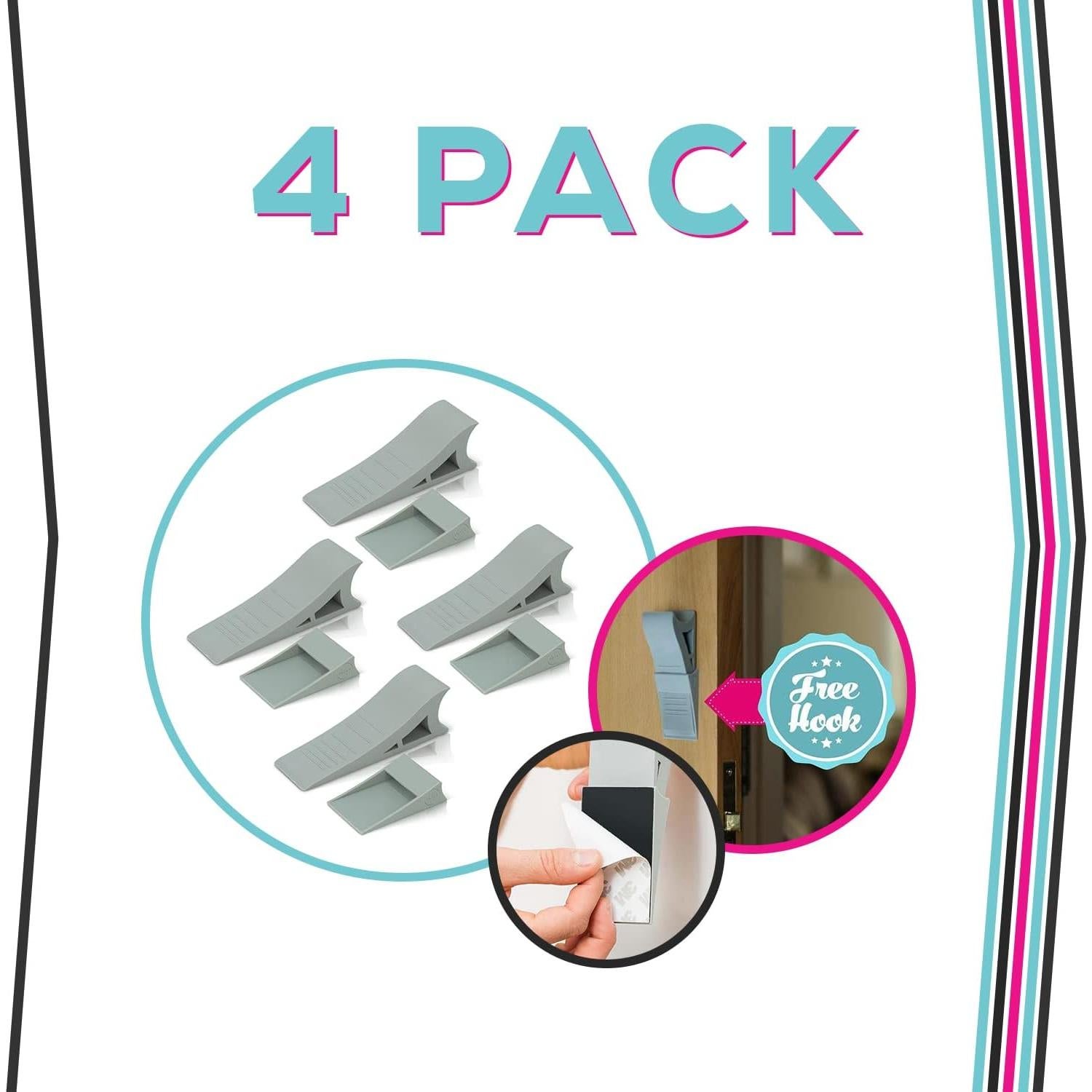 Tope de puerta de goma Quality Clever - 4 unidades gris