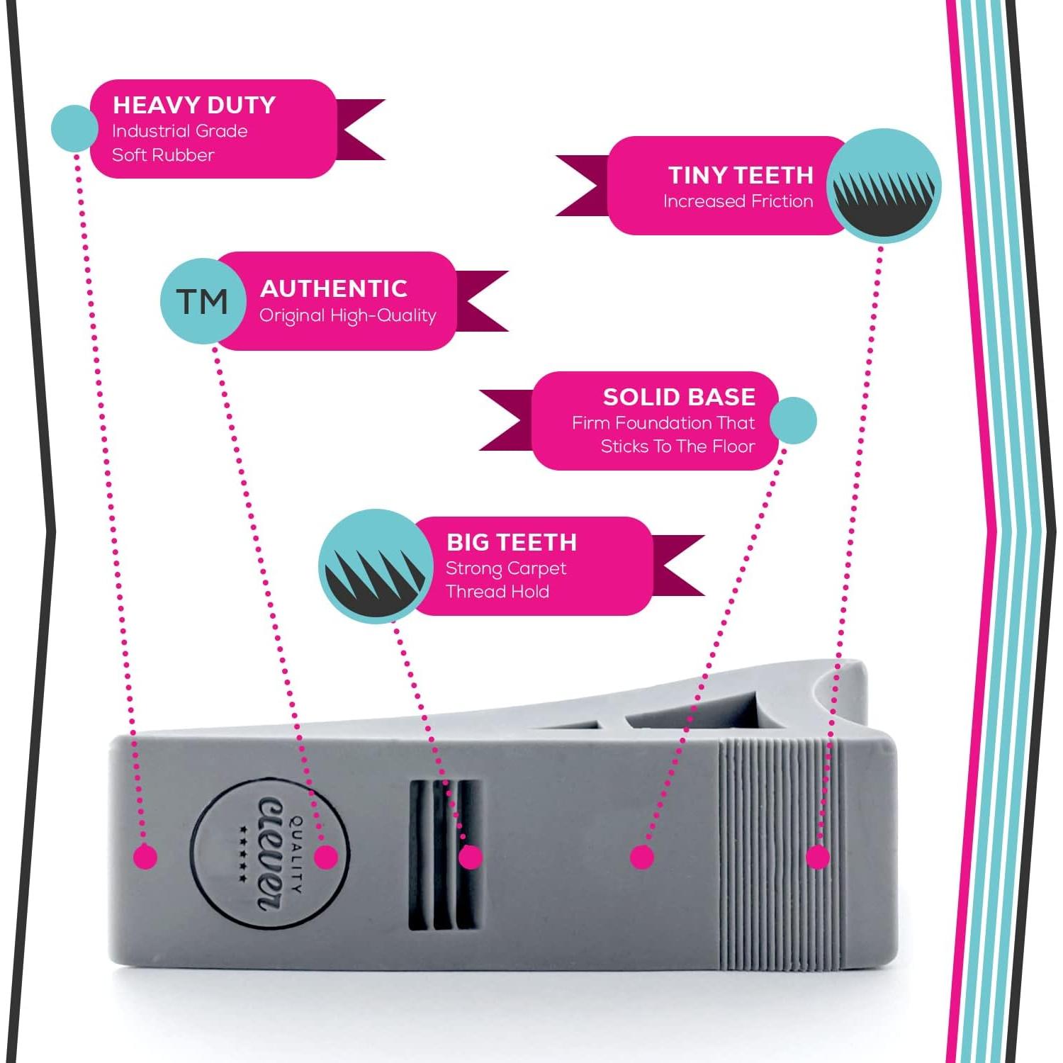 Tope de puerta de goma Quality Clever - 4 unidades gris