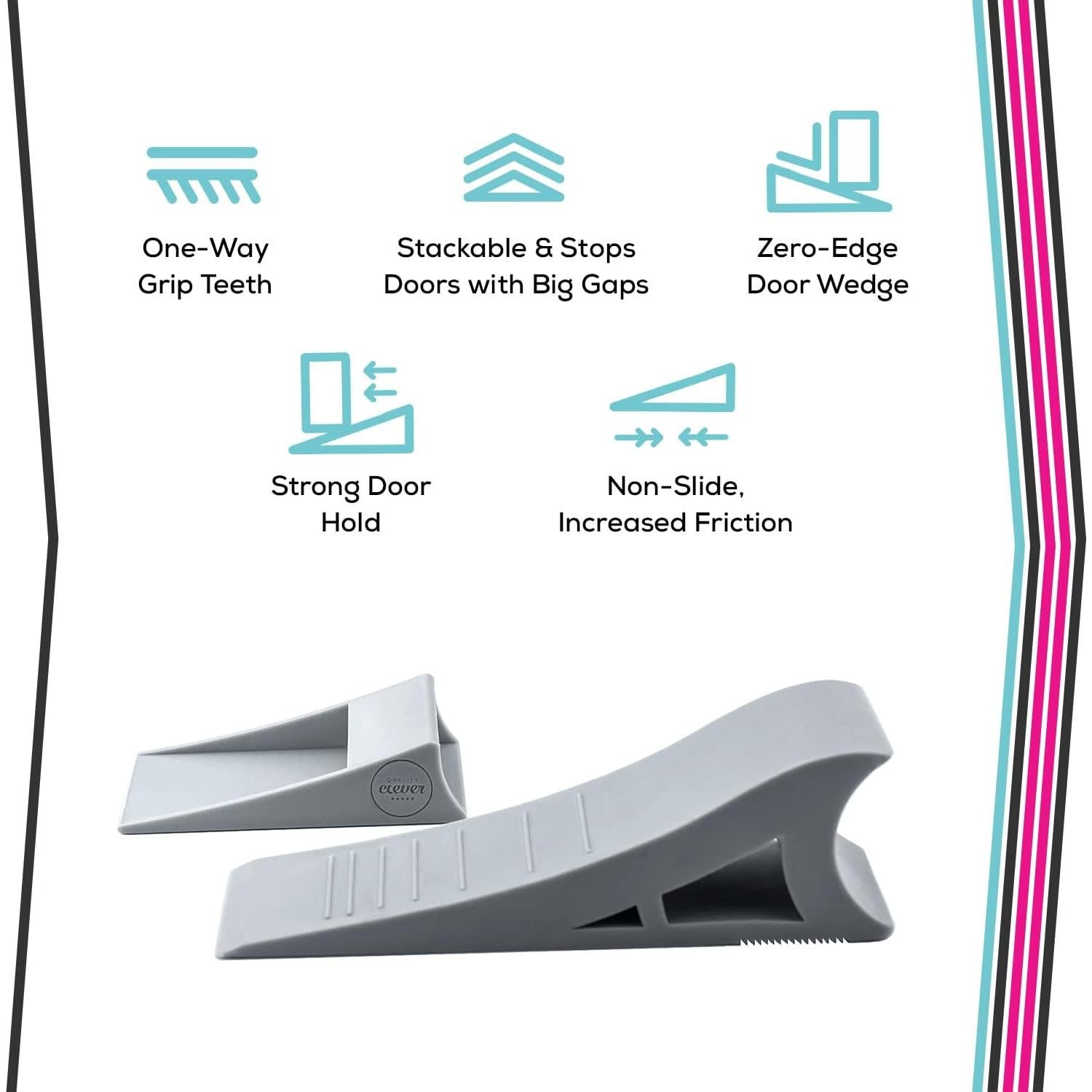 Tope de puerta de goma Quality Clever - 4 unidades gris