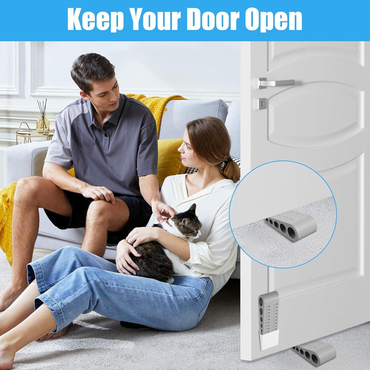 Paquete de 16 Tapones de Goma MBAIYO para Puertas - Gris