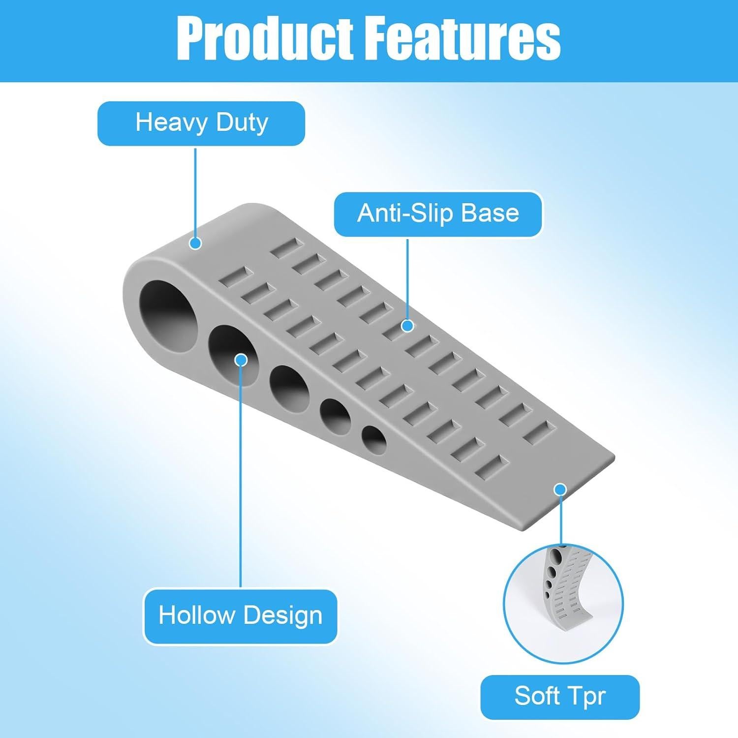 Paquete de 16 Tapones de Goma MBAIYO para Puertas - Gris