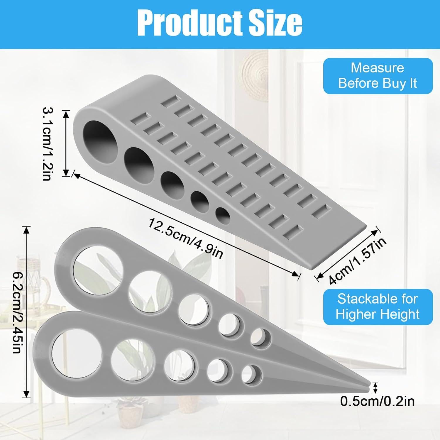 Paquete de 16 Tapones de Goma MBAIYO para Puertas - Gris