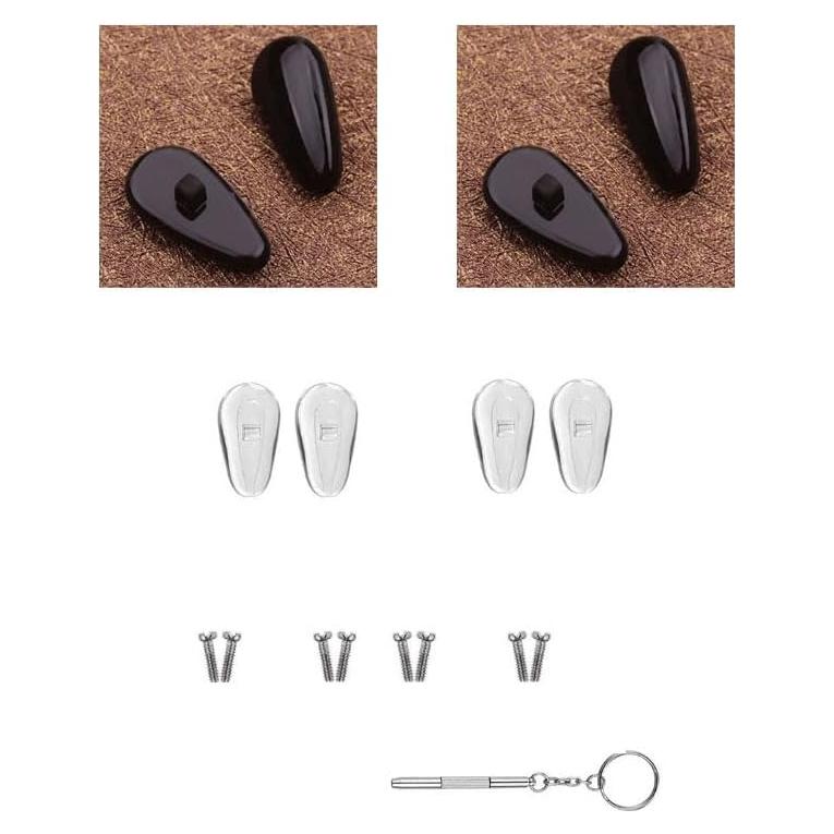 Eyeglass Nose Pads Screw-in Repair Kit Anti-Slip Soft Silicone Air Chamber Bag Glass Pieces with Screws and Screwdriver for Glasses Sunglasses