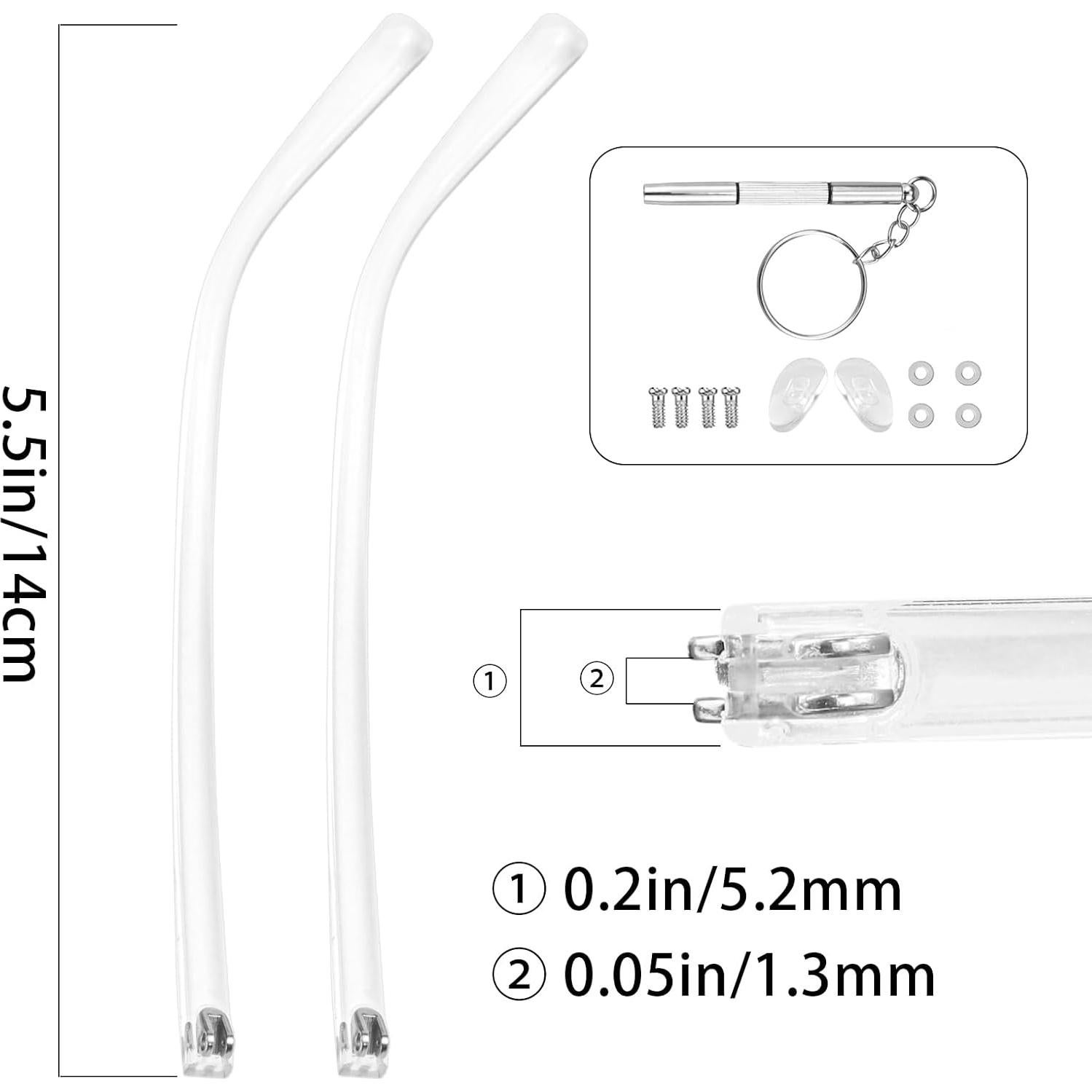 Brazos de Acrílico para Gafas LNQ LUNIQI Dientes Dobles Planos
