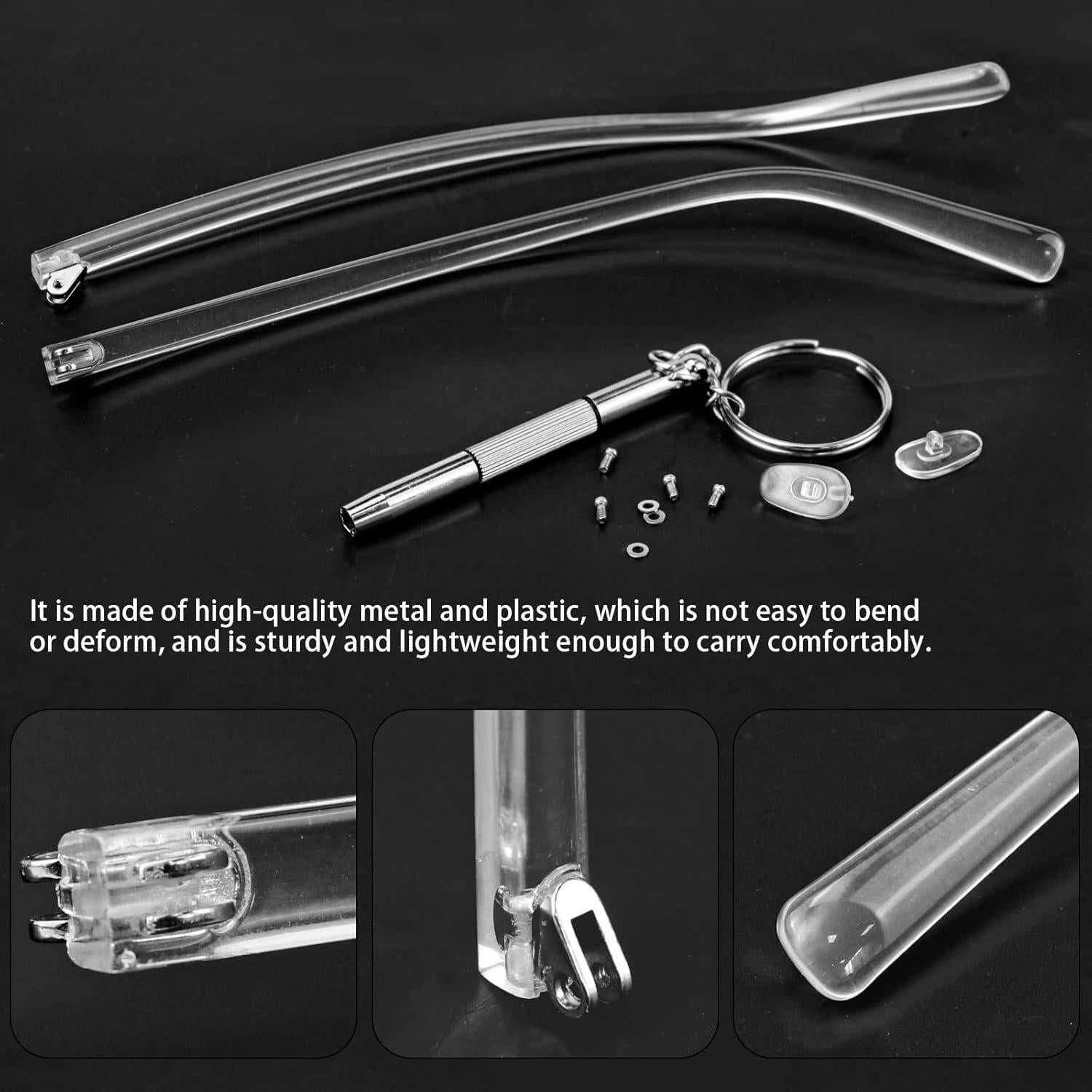 Brazos de Acrílico para Gafas LNQ LUNIQI Dientes Dobles Planos