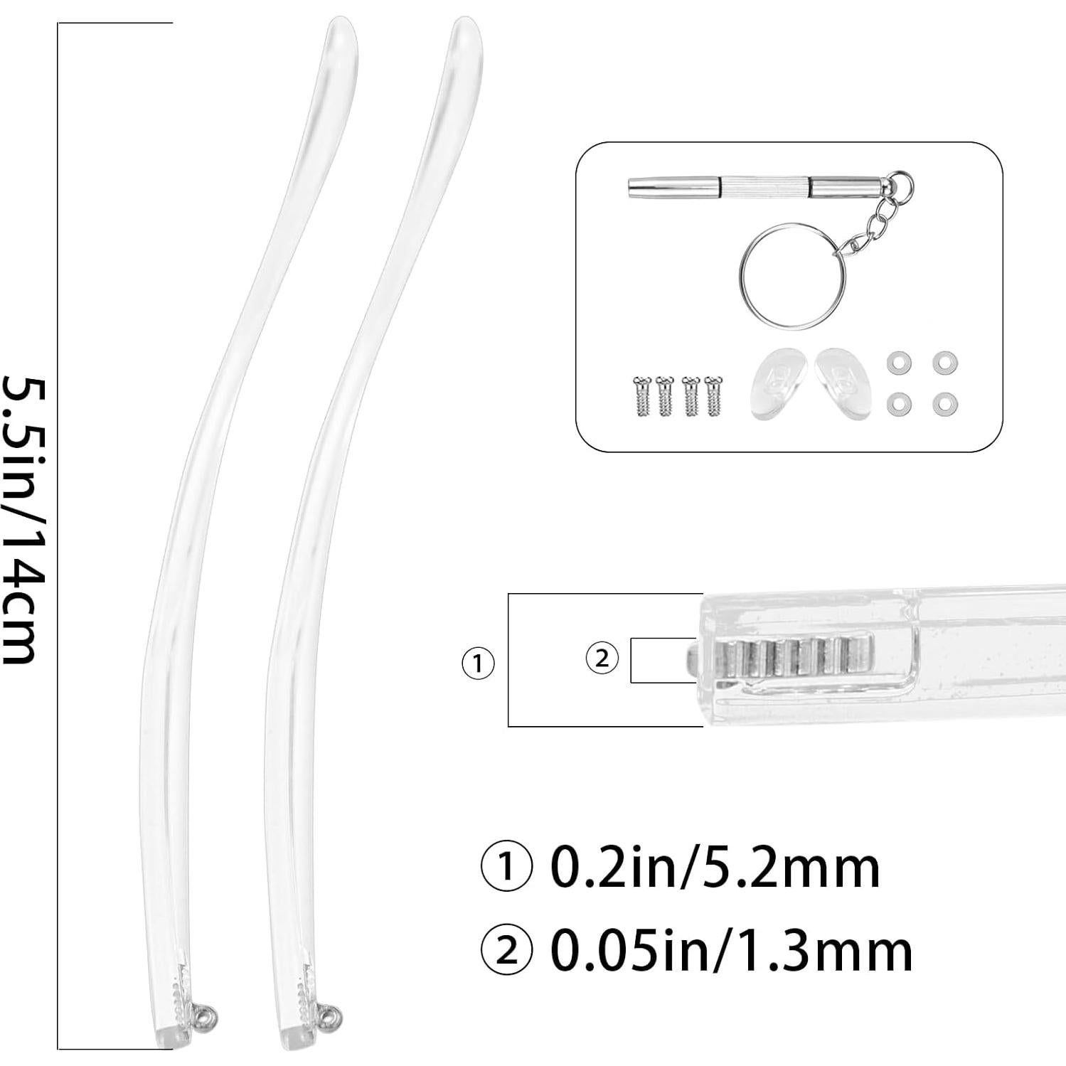 Brazos de Reemplazo Acrílico Claro para Gafas LNQ LUNIQI