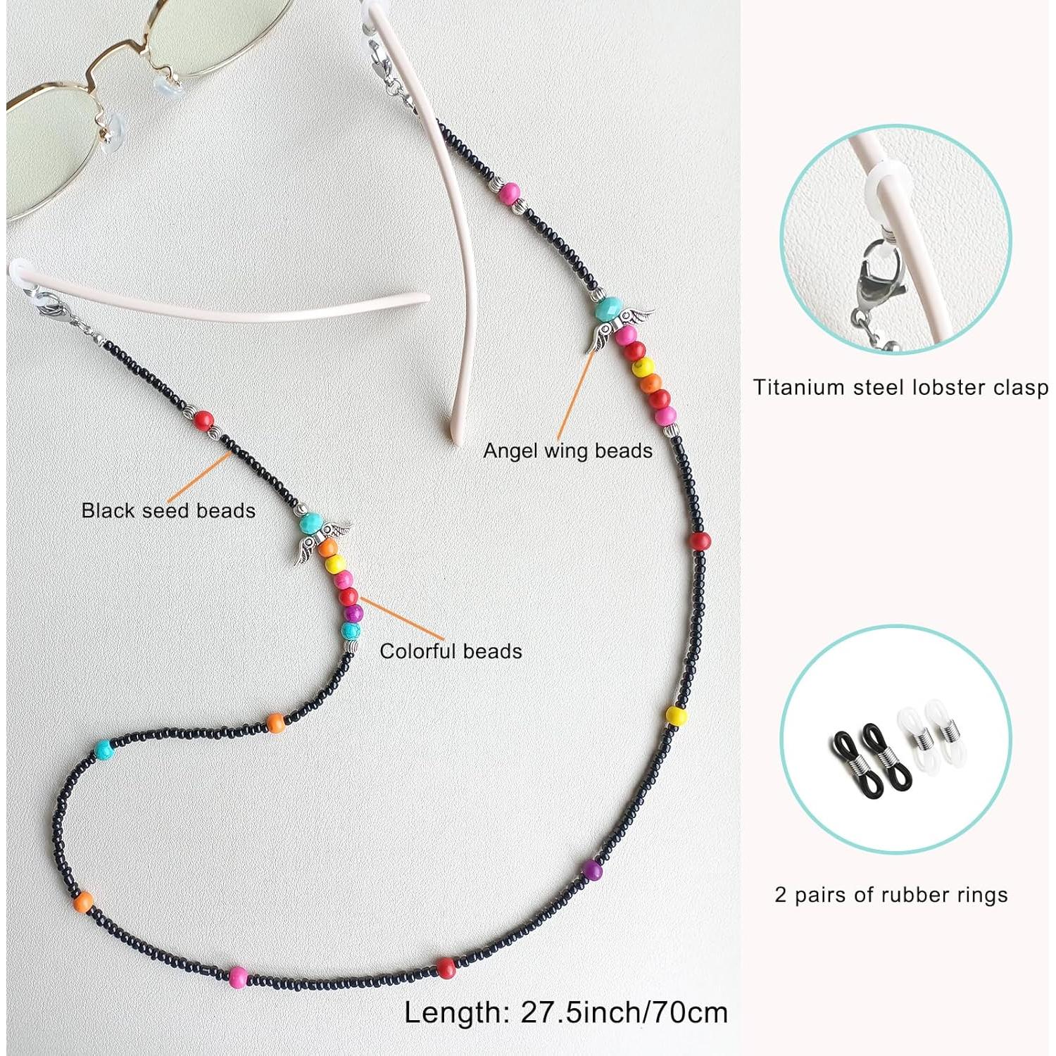 Cadena de Gafas Estilosa con Perlas para Mujeres 72 cm