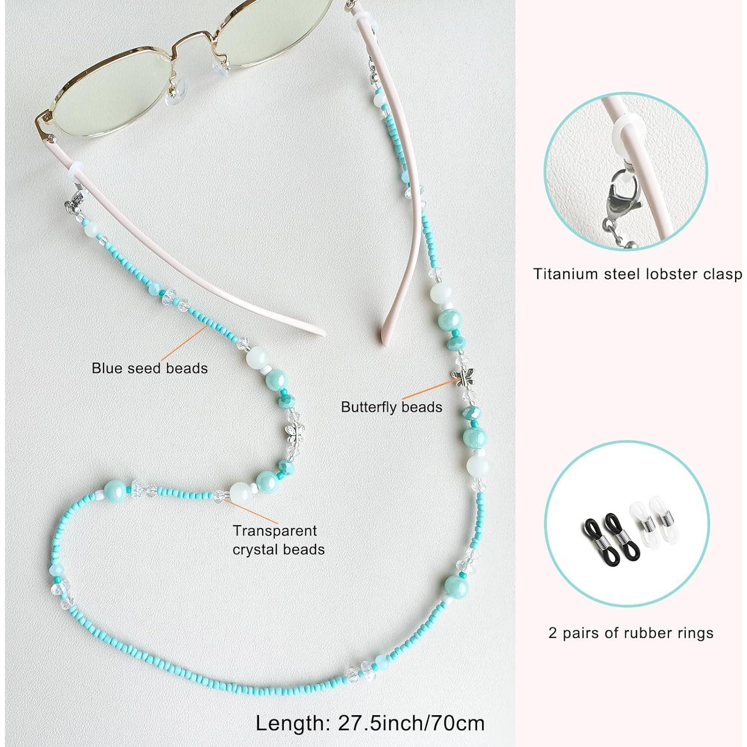 Cadena de Gafas Estilosa para Mujeres - Perlas Ajustables 72 cm
