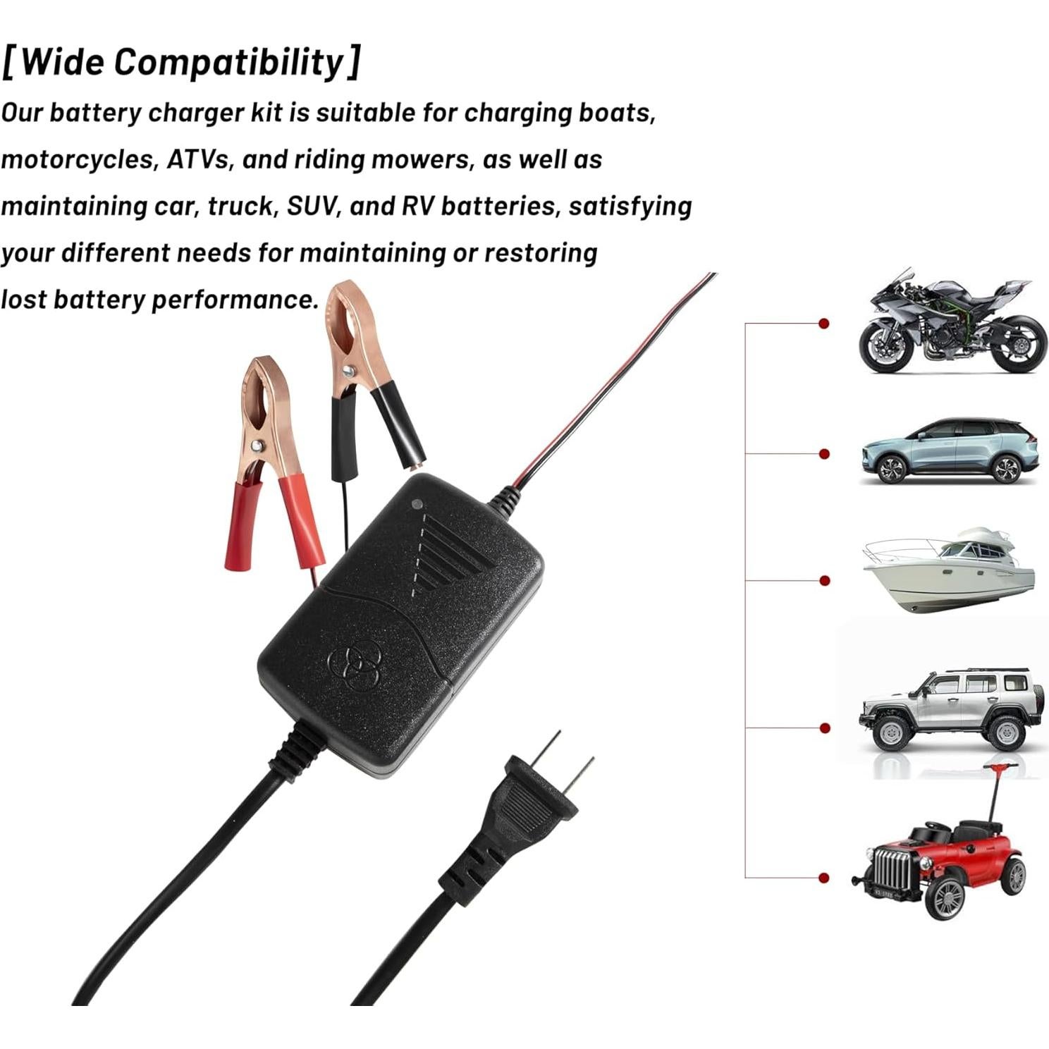 Cargador de Batería 12V KHUI-UAH 2Pc con Protección Inteligente