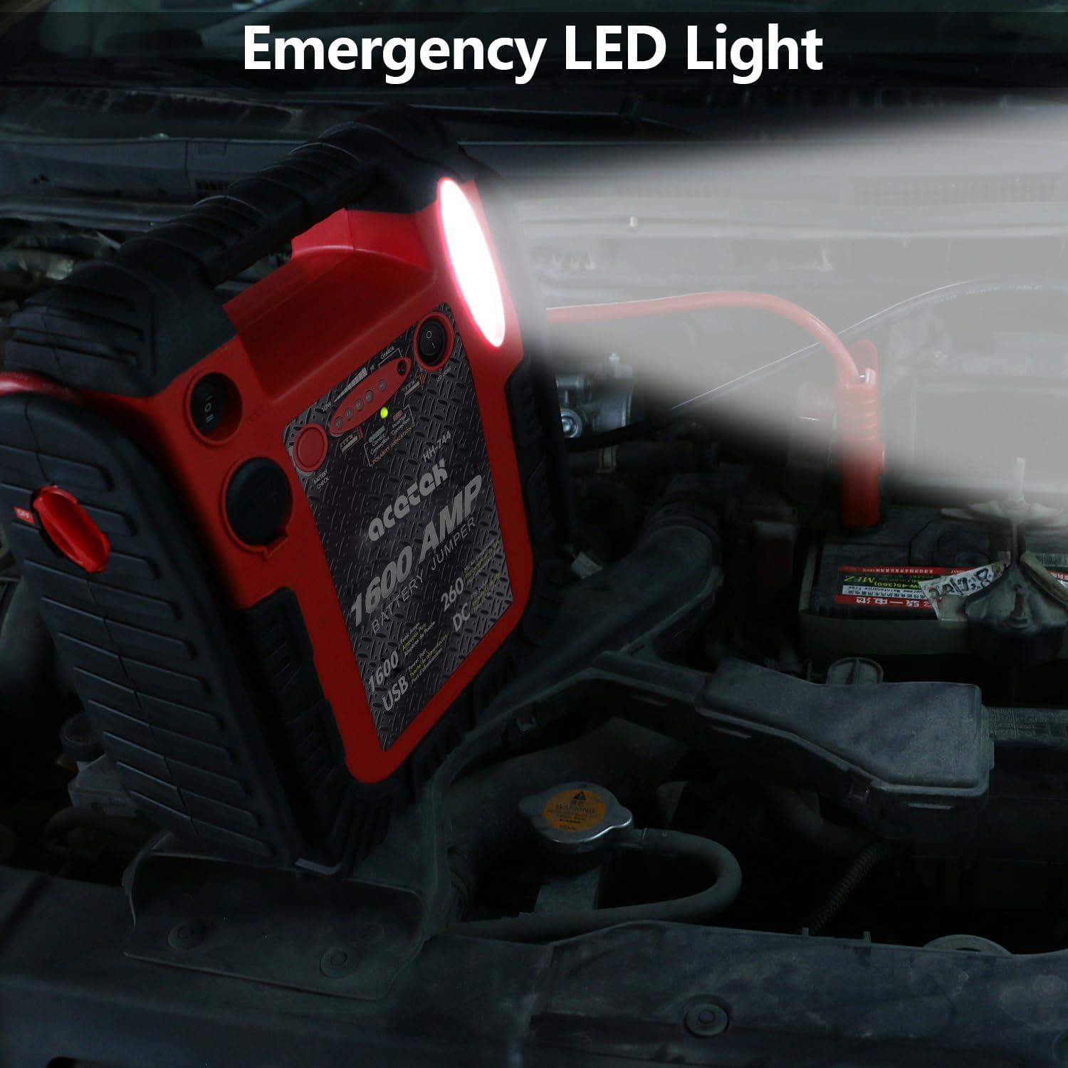 Arrancador de Batería Acetek 1800A con Compresor 260 PSI