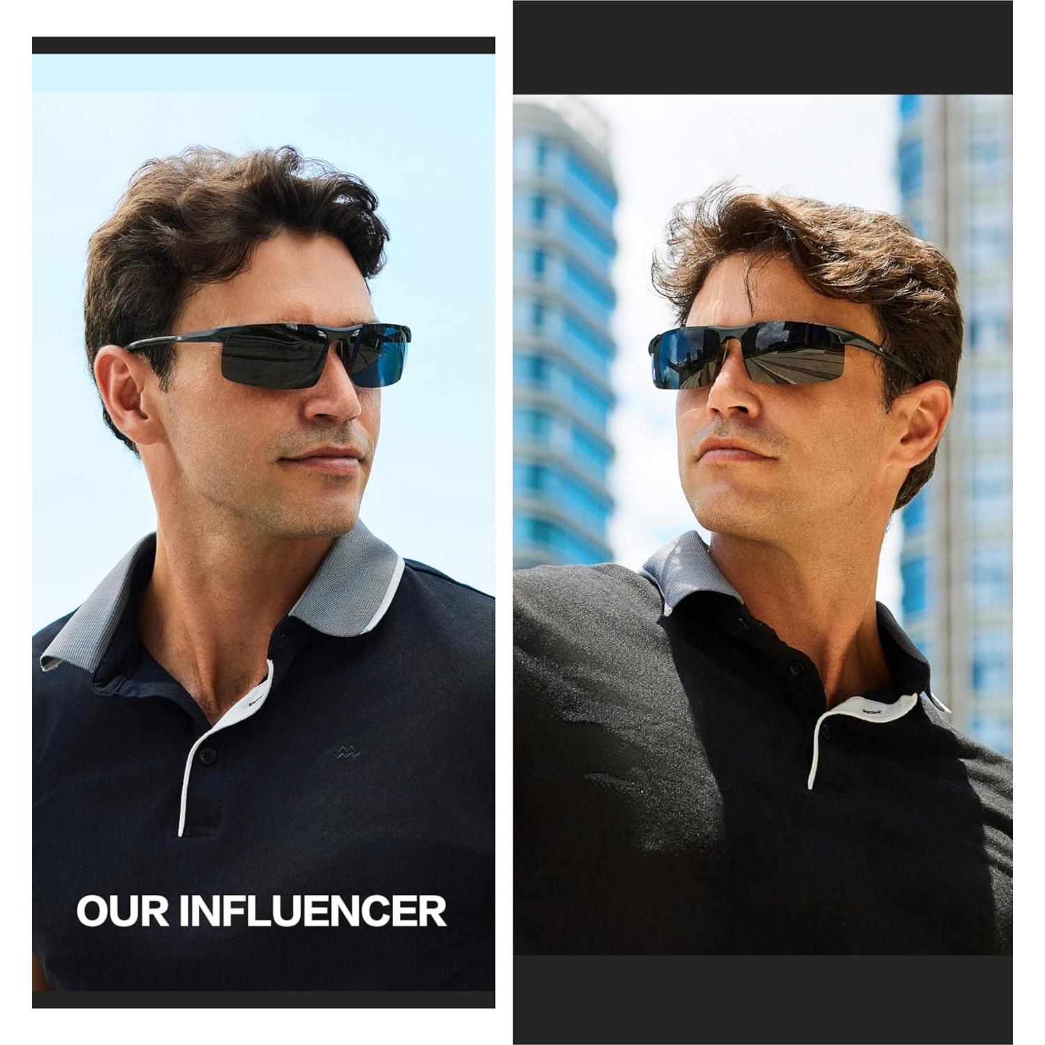 Gafas de sol polarizadas BIRCEN para hombres, ultraligeras UV400