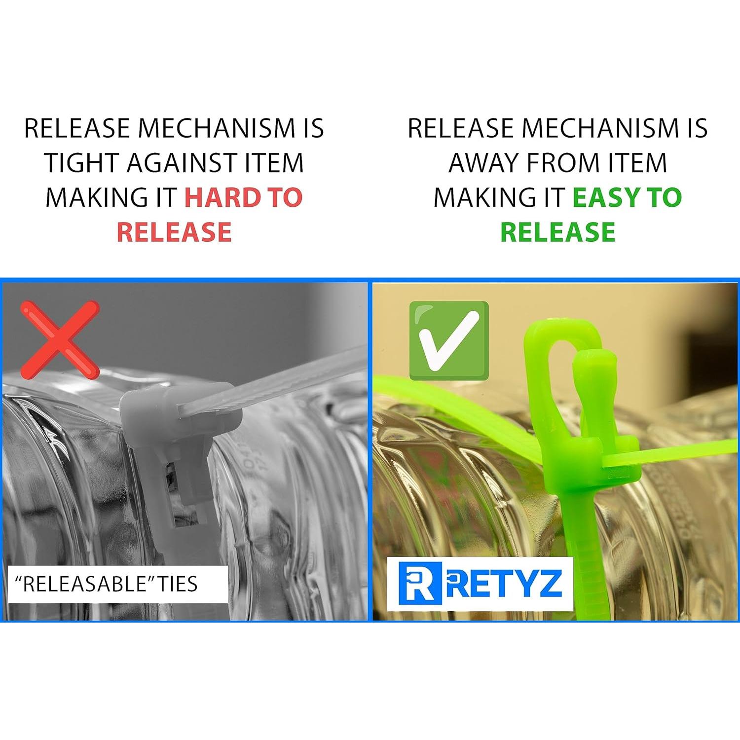 Bridas Reutilizables RETYZ Naranjas Fluorescentes 15.24 cm - 20 Pzas