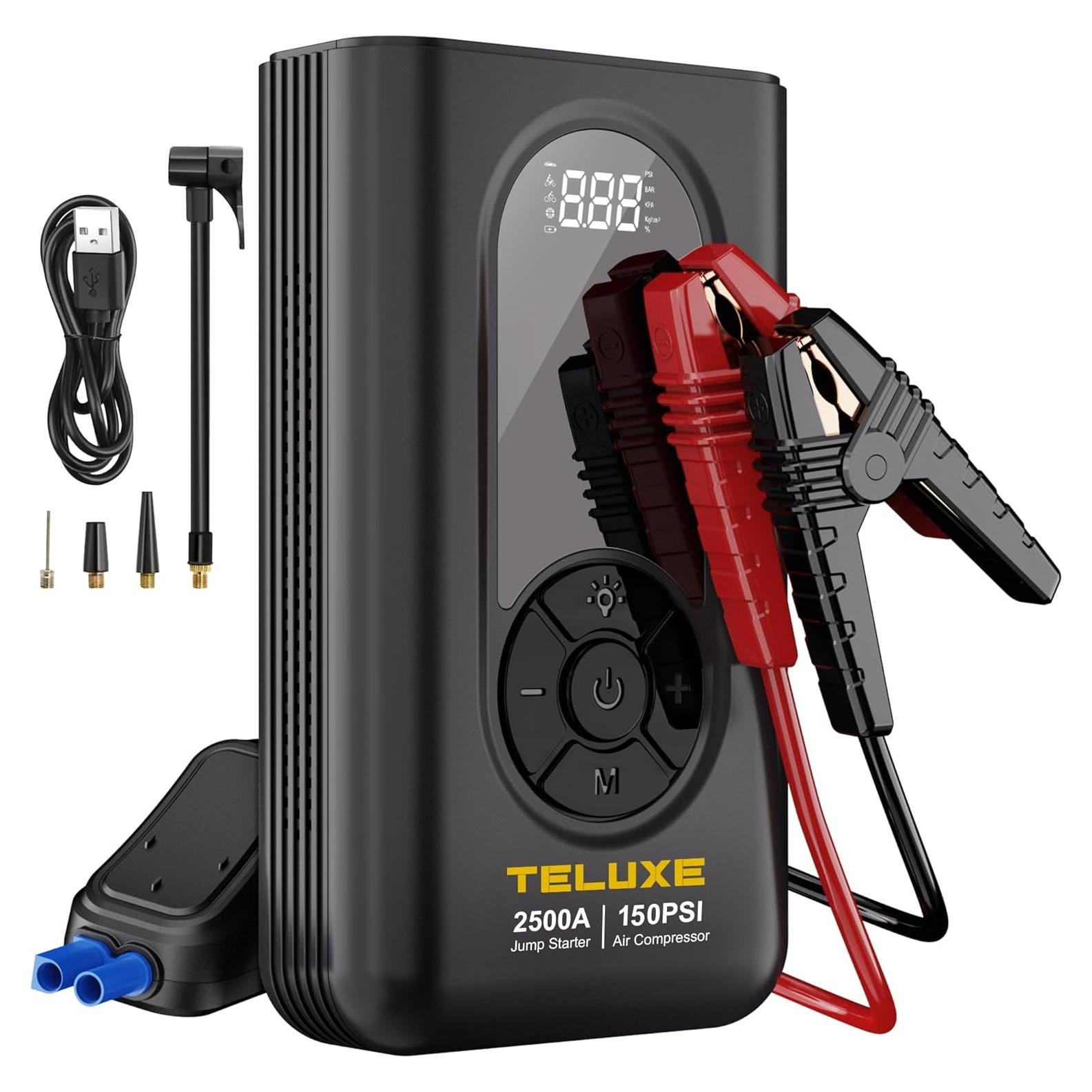 Arrancador de Batería Teluxe TE01 2500A con Compresor 120PSI