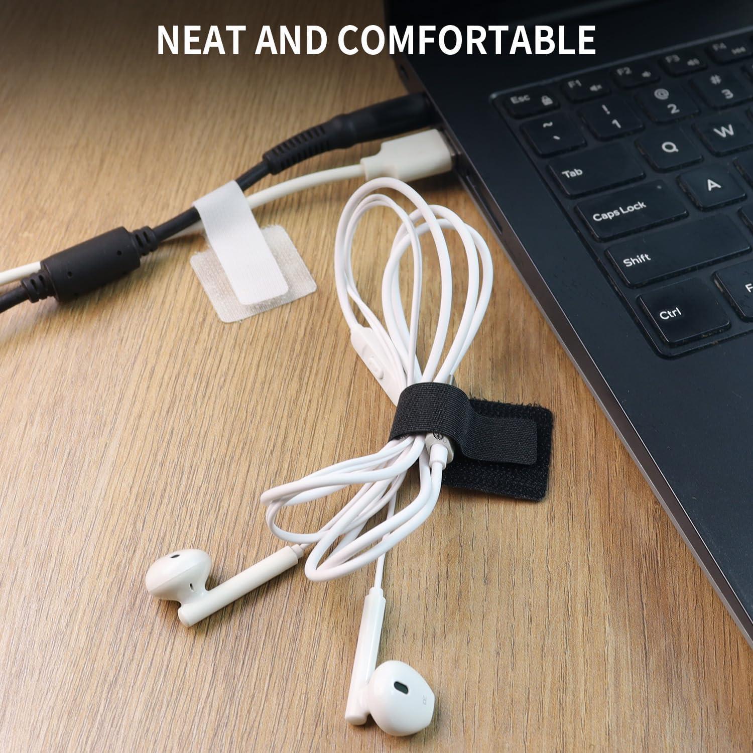 60 Sujetadores Adhesivos de Cable Quadafy - Organizador Nylon