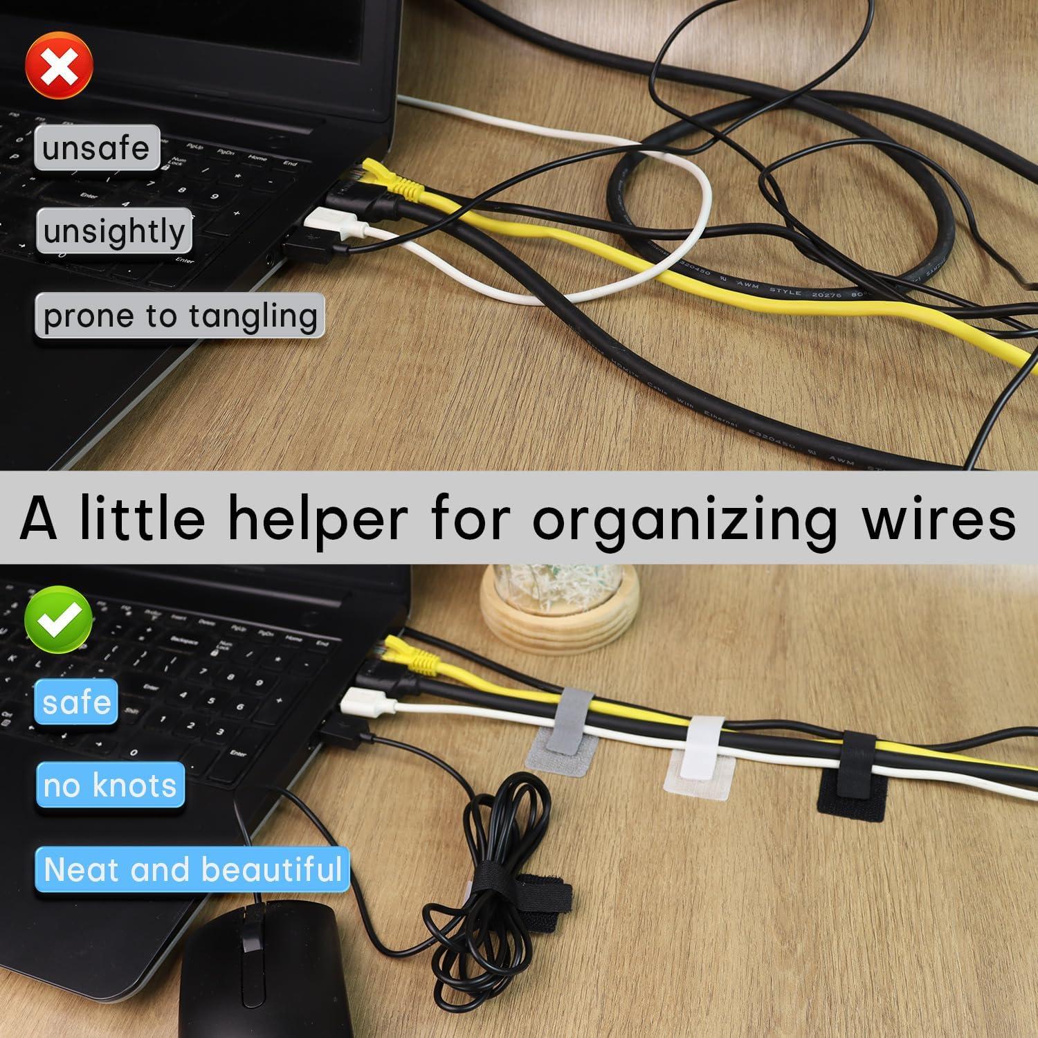 60 Sujetadores Adhesivos de Cable Quadafy - Organizador Nylon
