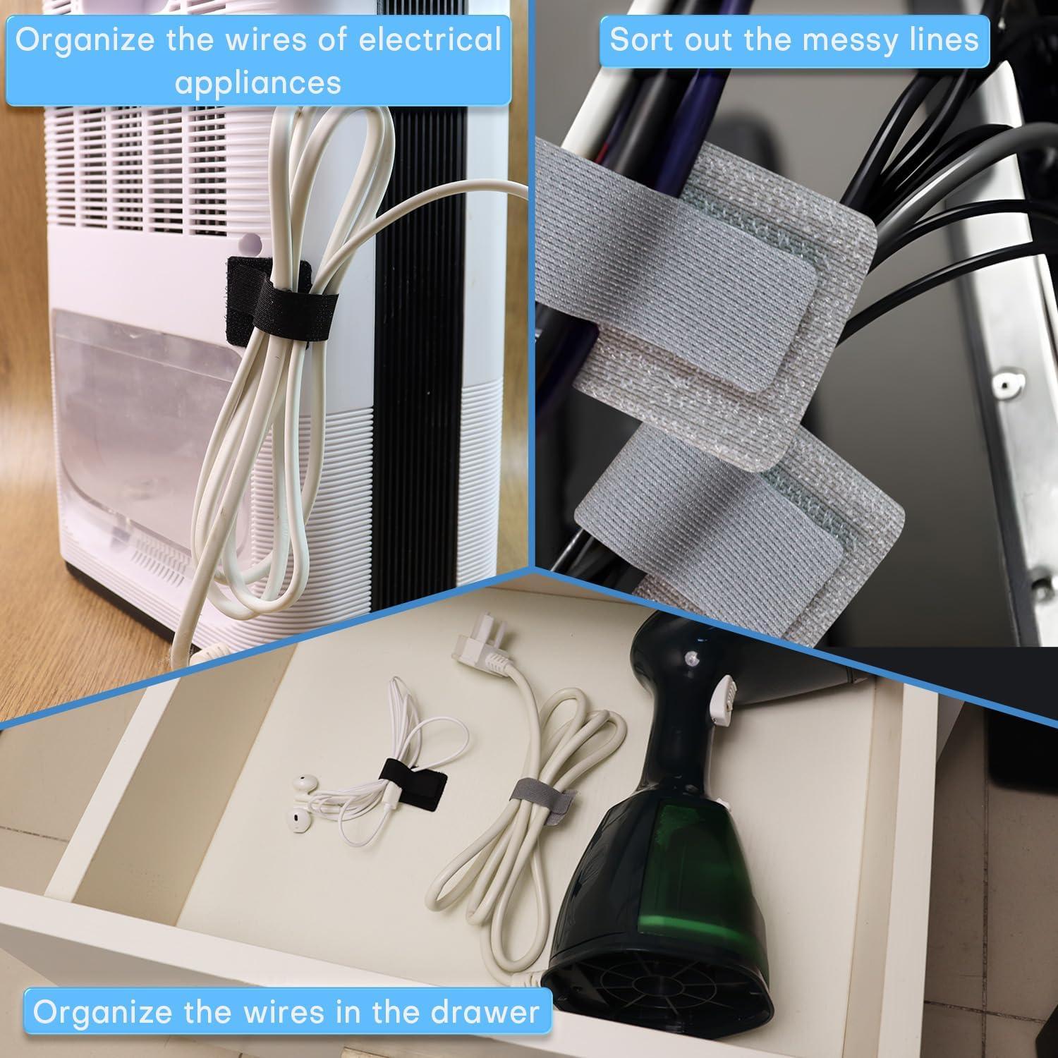 60 Sujetadores Adhesivos de Cable Quadafy - Organizador Nylon