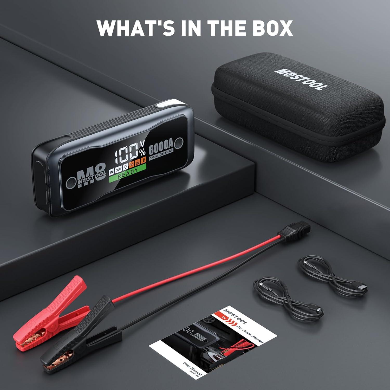 Arrancador de Batería MOSTOOL M8 6000A 12V con LED
